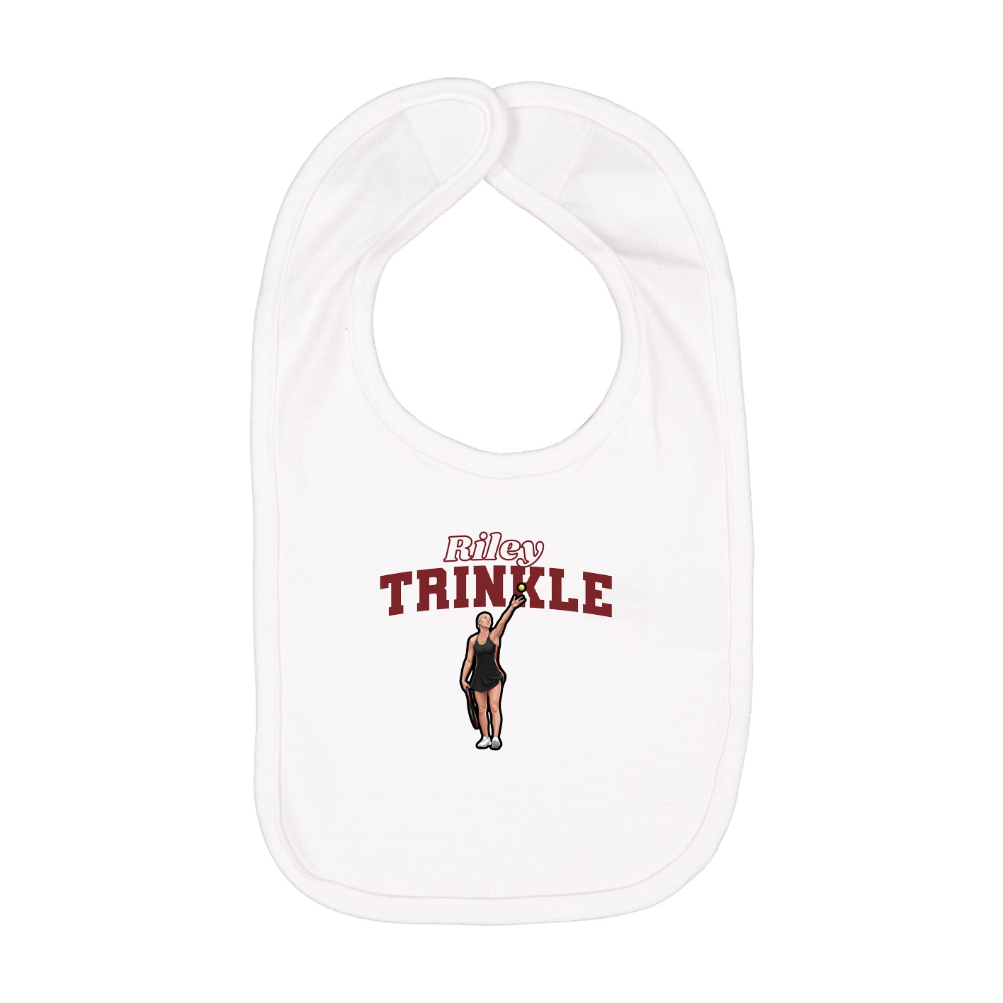 Infant Bib — Name Arch in White