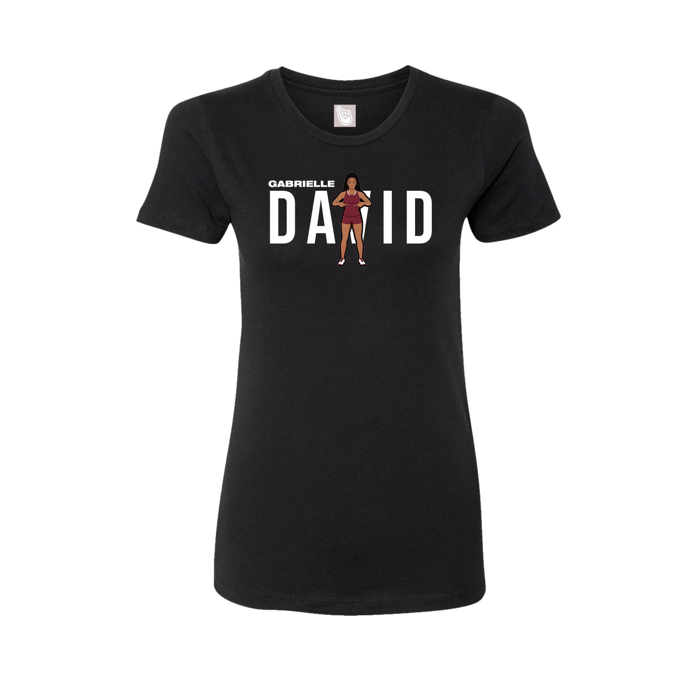 Fitted Women's Tee — Player Name in Black