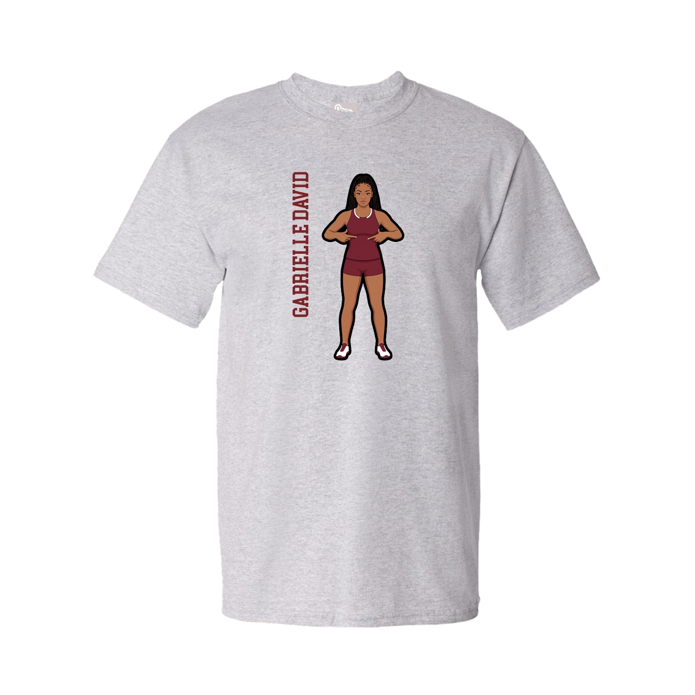 Tee — Name Vertical in Grey