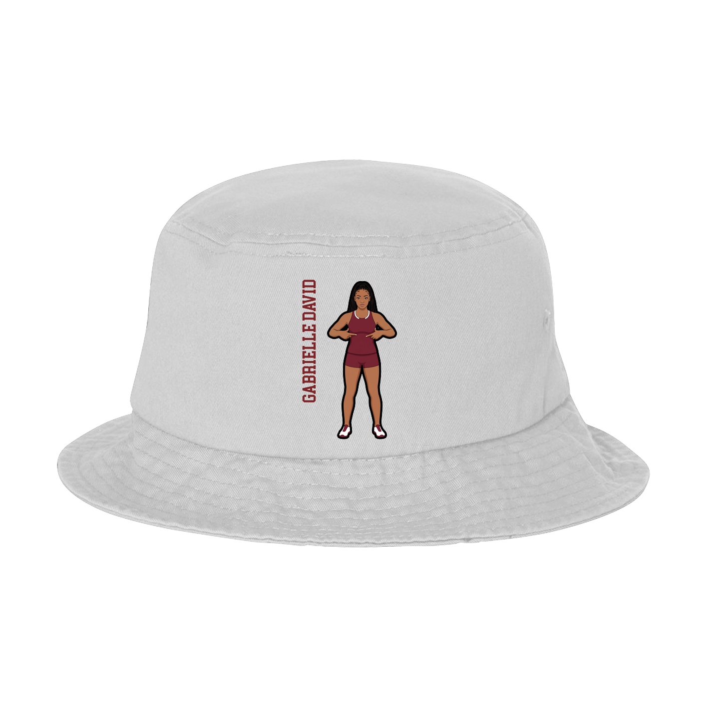 Bucket Cap — Name Vertical in White