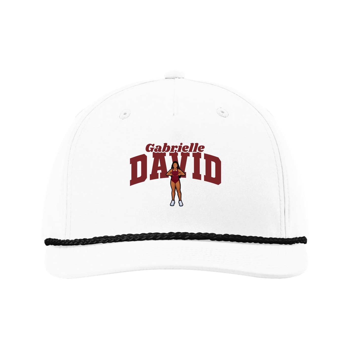 Five-Panel Classic Rope Cap — Signature Arch in White