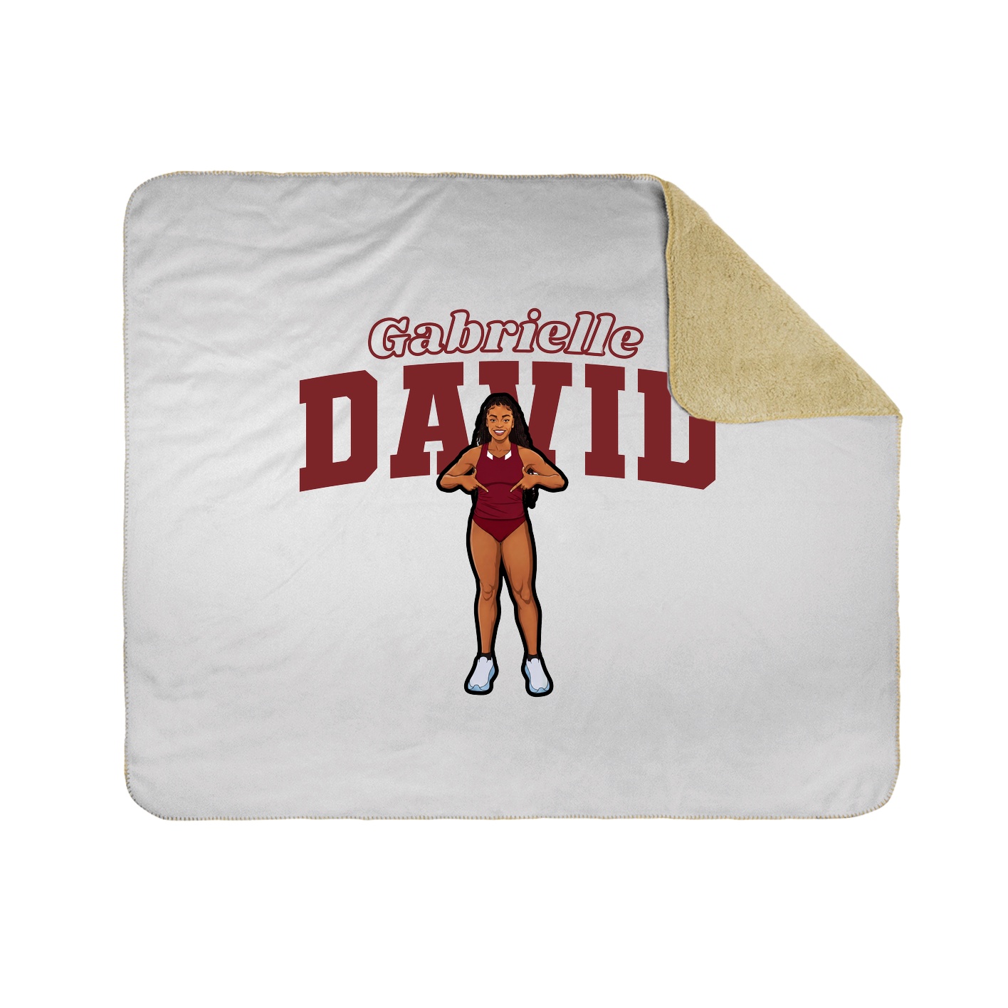 Throw Blanket — Name Arch in White