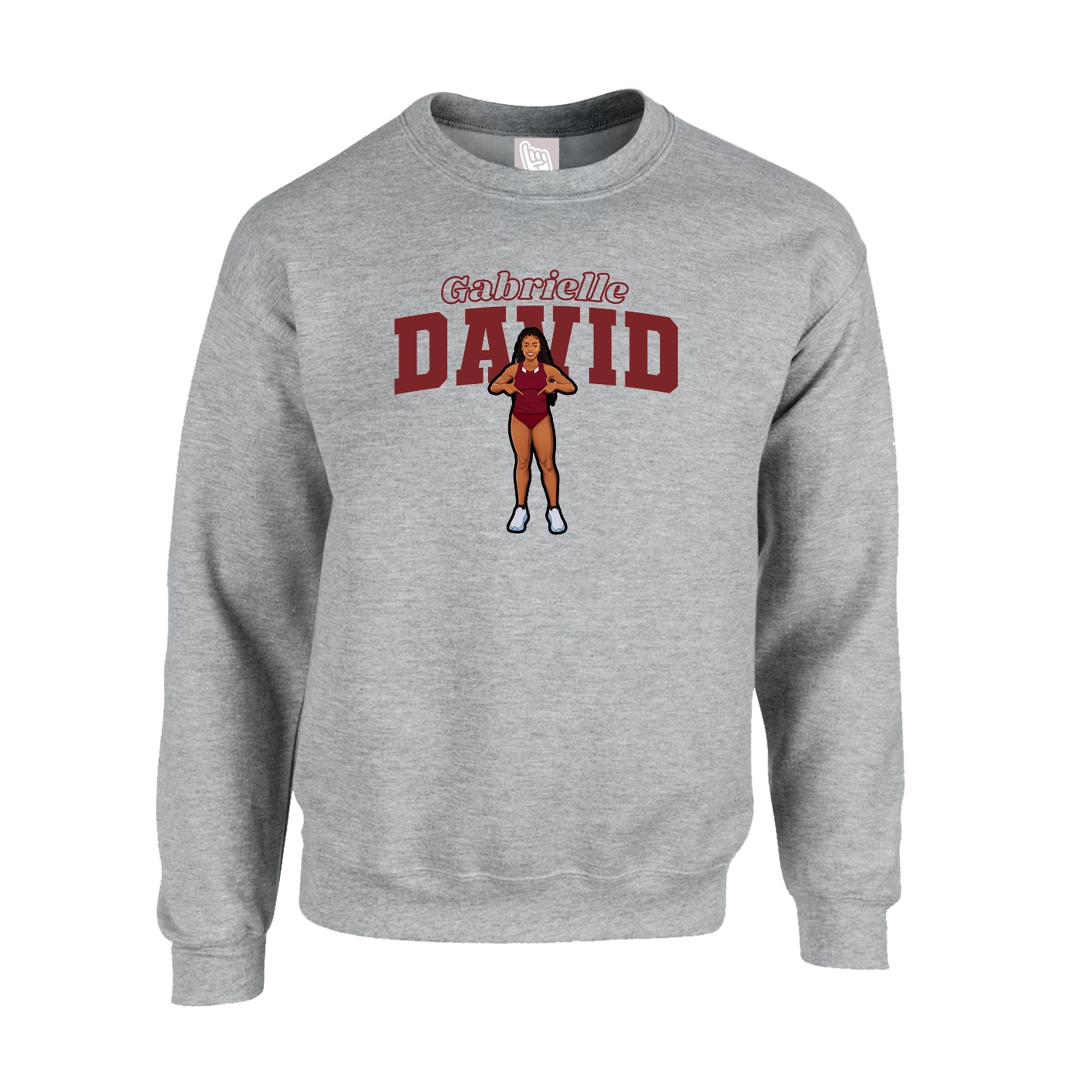 Fleece Crew — Name Arch in Grey