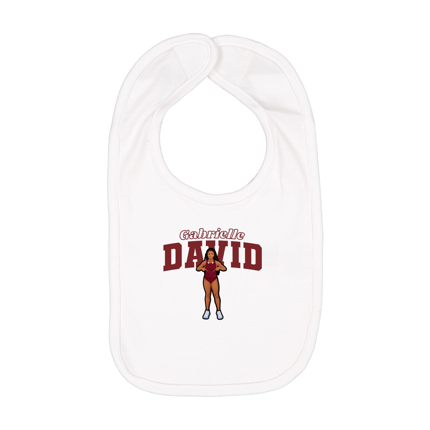 Infant Bib — Name Arch in White