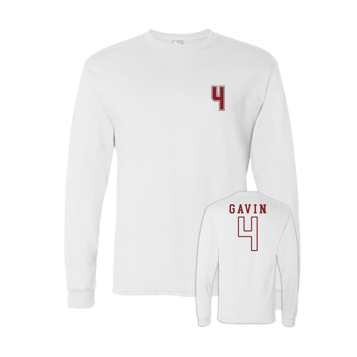 Long Sleeve Tee — Chest Back in White