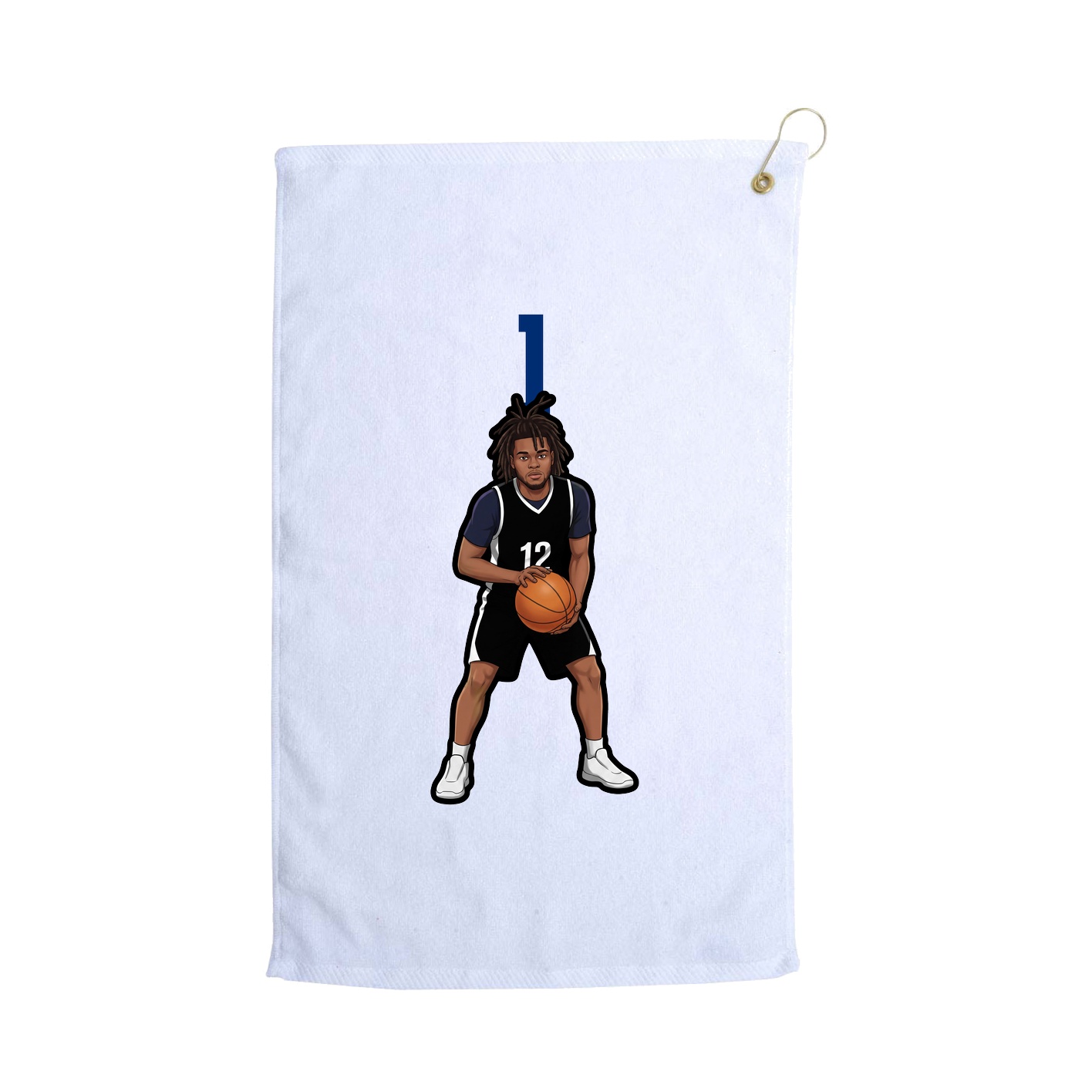 Golf Towel — Number Top in White