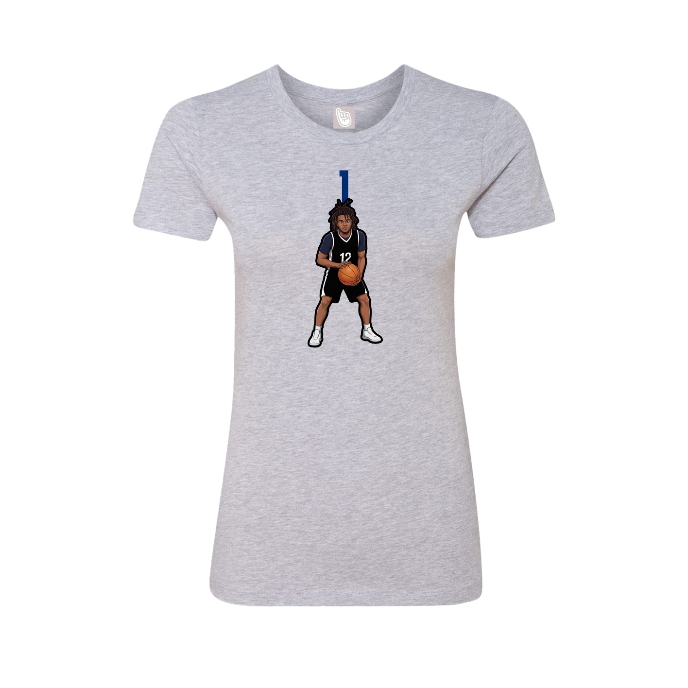 Fitted Women's Tee — Number Top in Grey