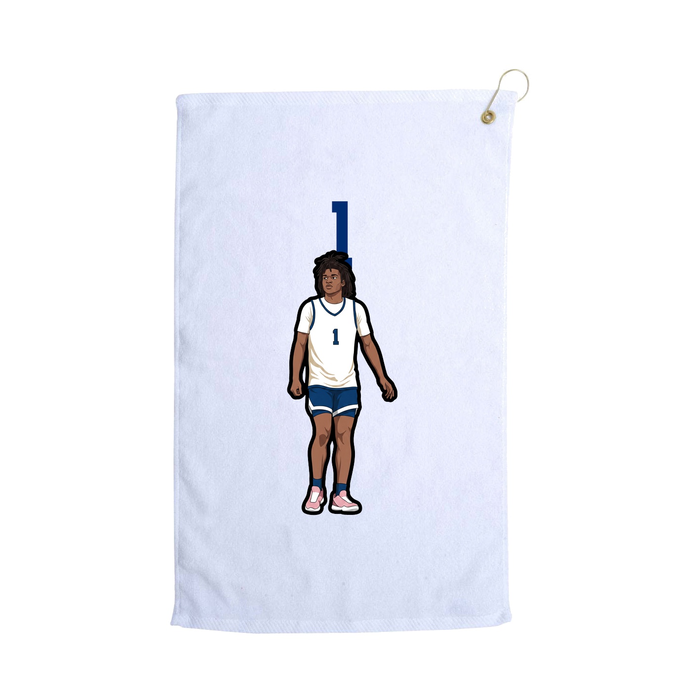 Golf Towel — Number Top in White