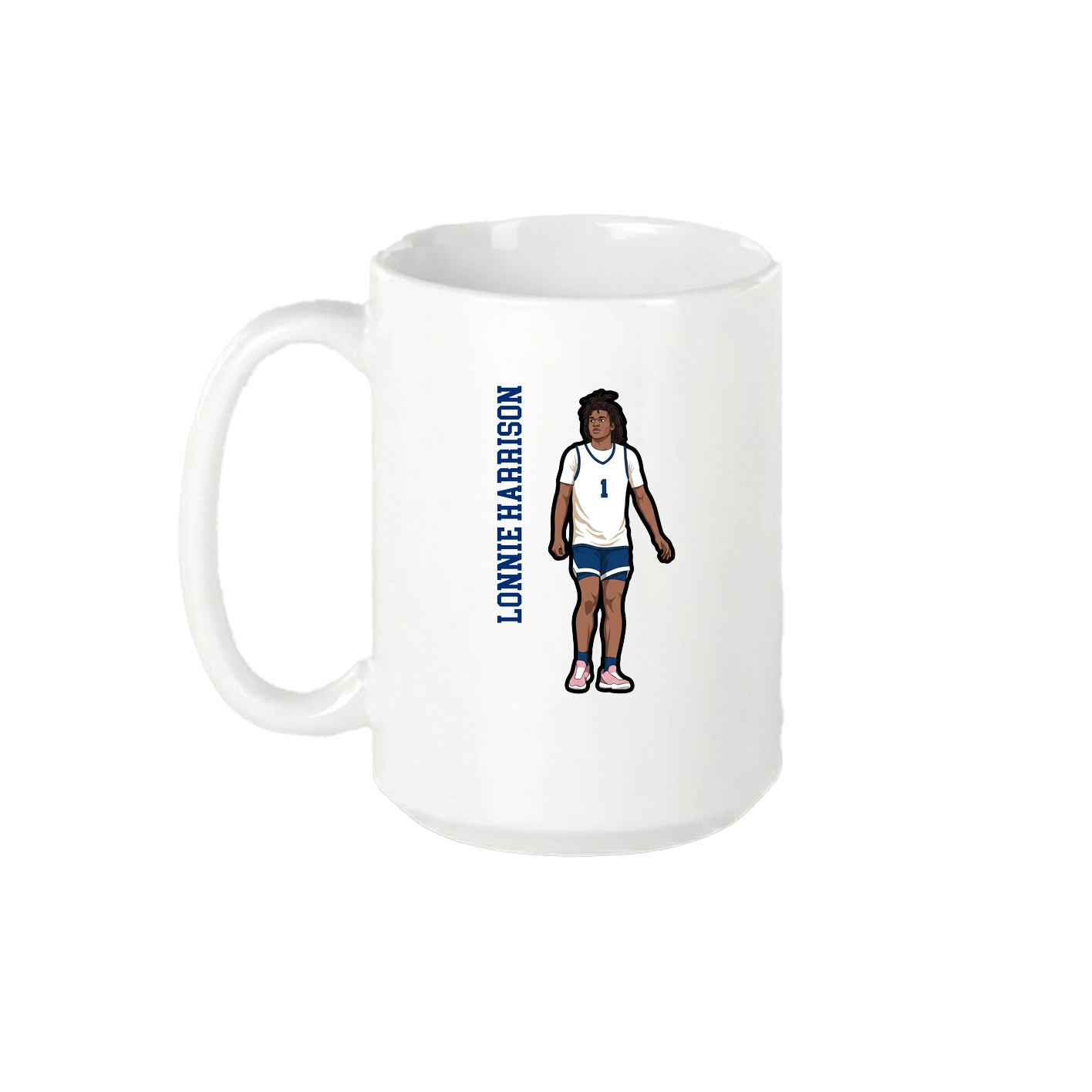15oz Coffee Mug — Name Vertical in White