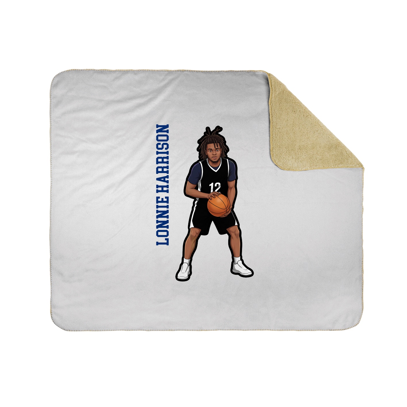 Throw Blanket — Name Vertical in White