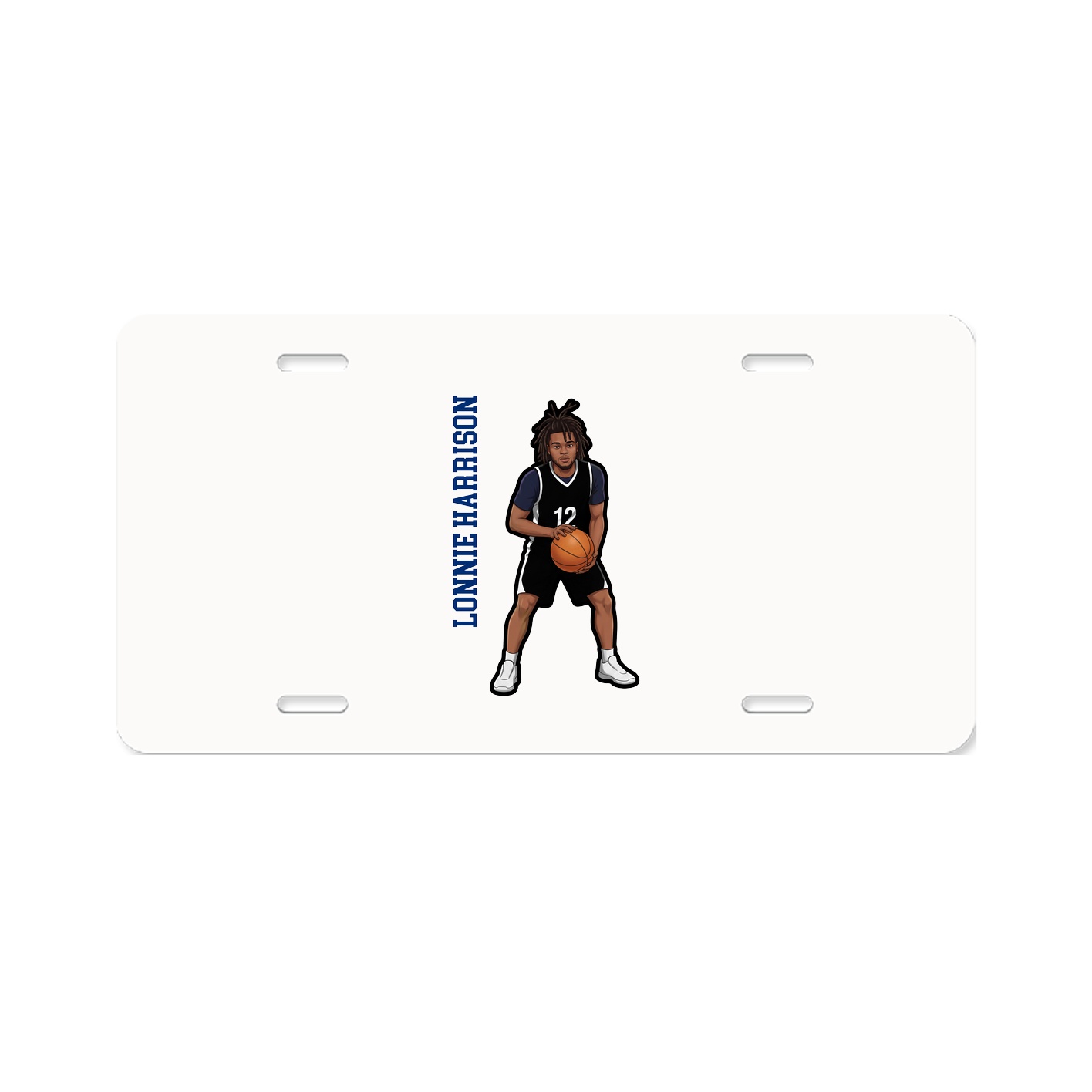 License Plate — Name Vertical in Classic