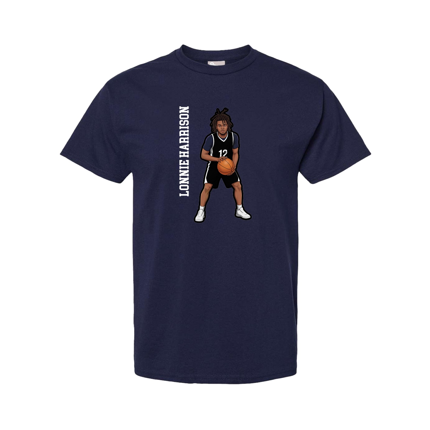 Tee — Name Vertical in Navy