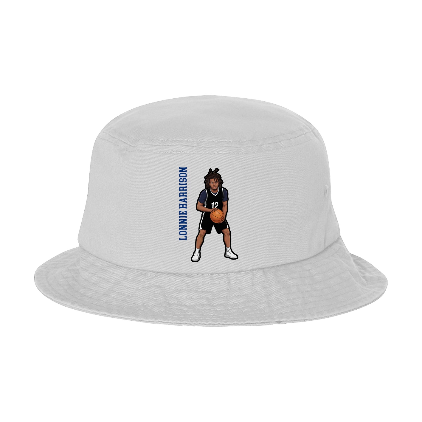 Bucket Cap — Name Vertical in White