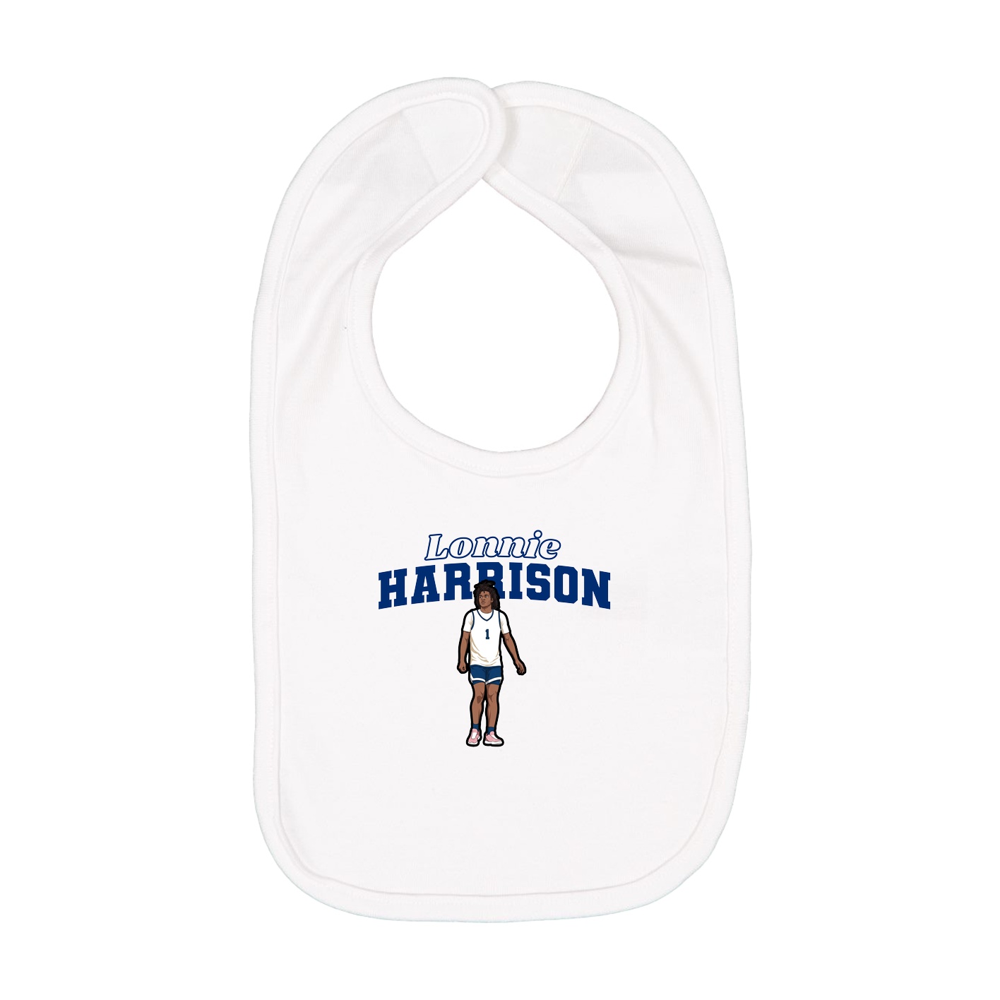 Infant Bib — Name Arch in White