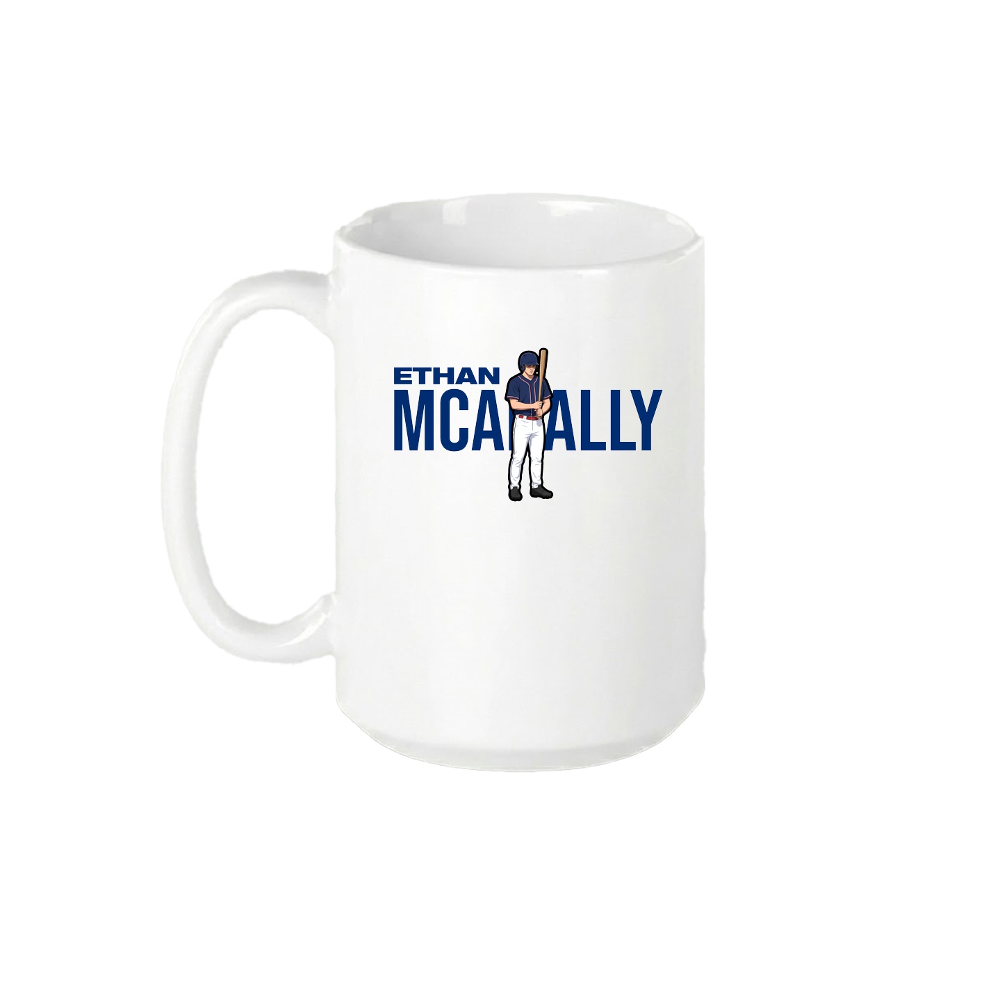15oz Coffee Mug — Player Name in White