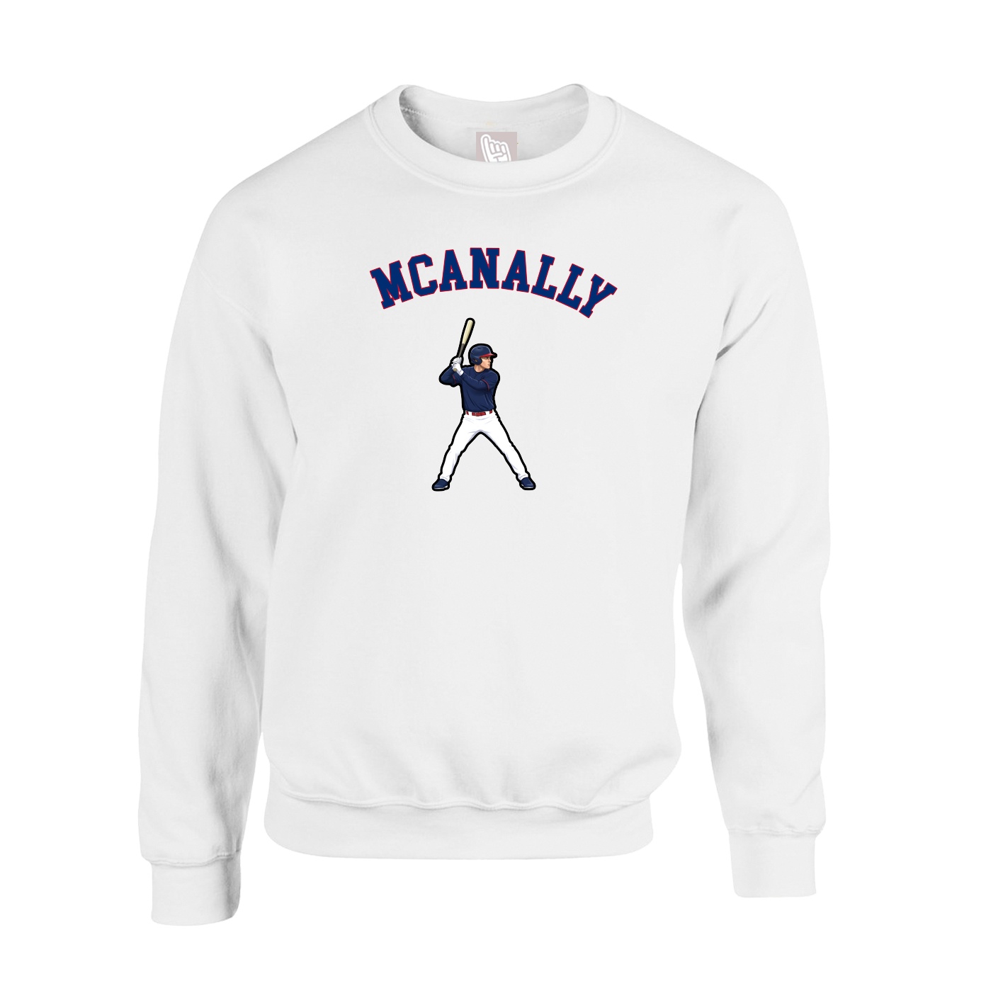 Fleece Crew — Shirsey Arch in White