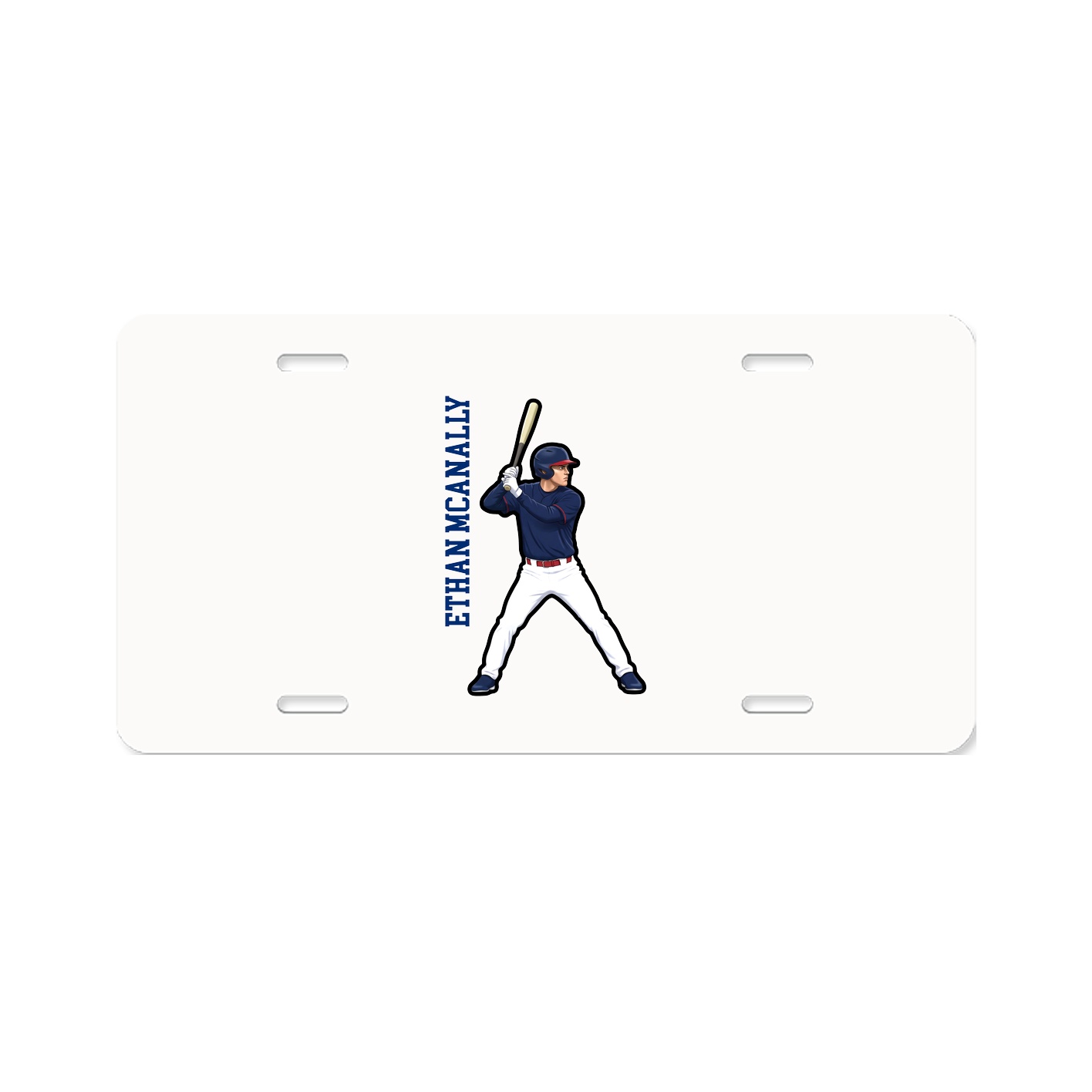 License Plate — Name Vertical in Classic
