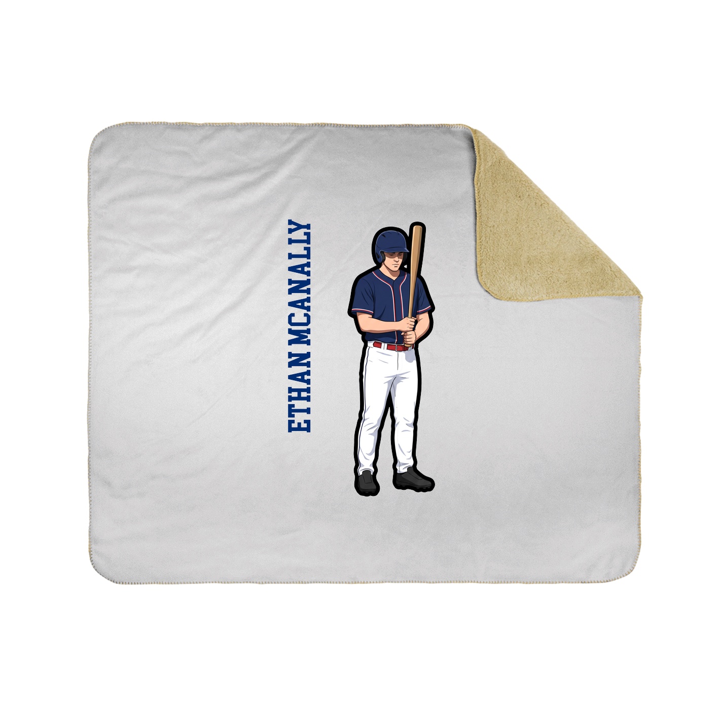 Throw Blanket — Name Vertical in White