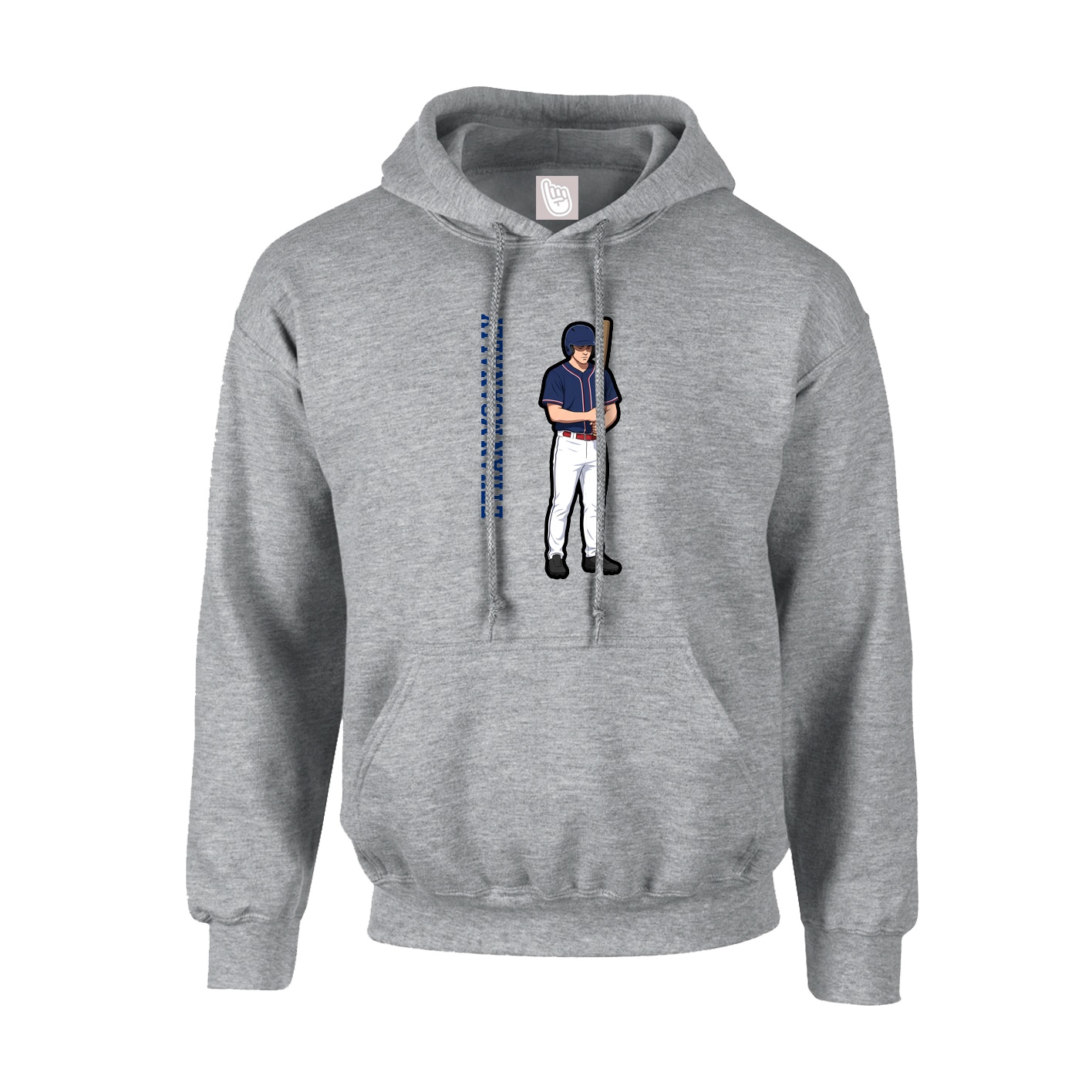 Youth Hoodie — Name Vertical in Grey