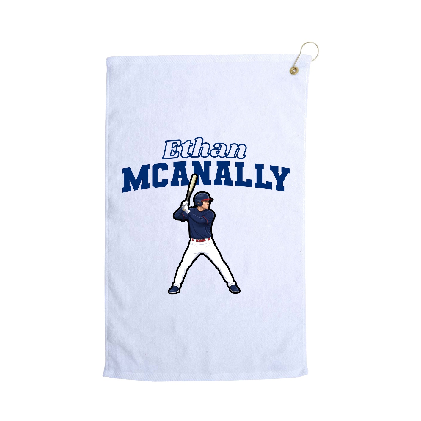Golf Towel — Name Arch in White