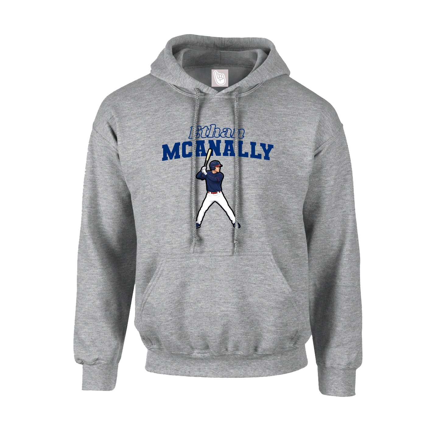 Youth Hoodie — Name Arch in Grey