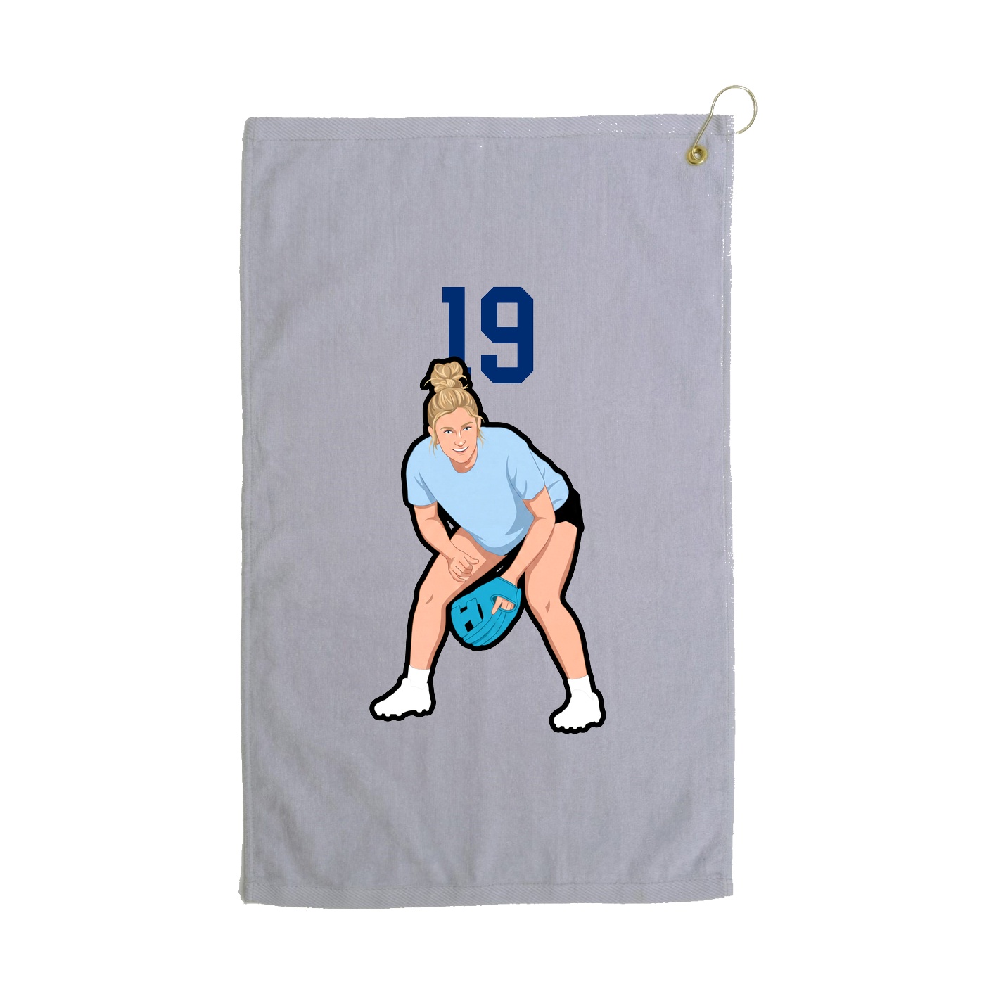 Golf Towel — Number Top in Grey