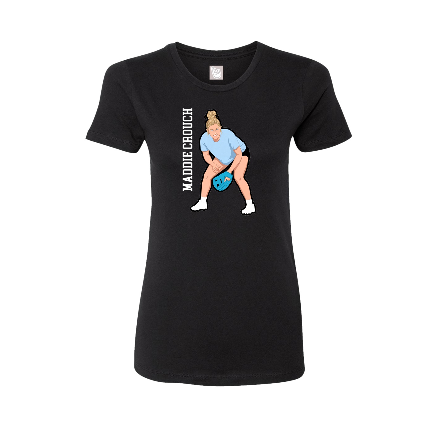 Fitted Women's Tee — Name Vertical in Black