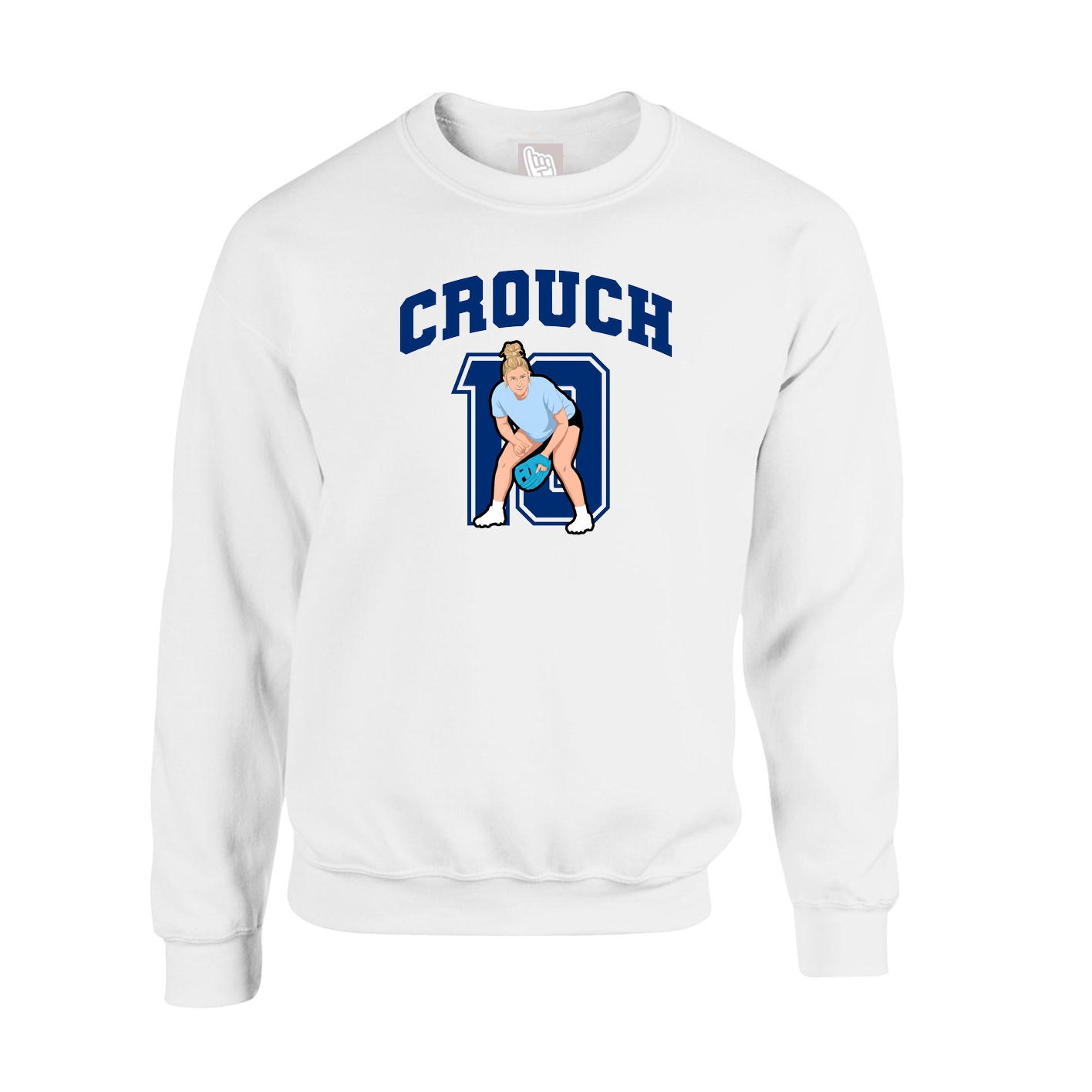 Fleece Crew — Number in White