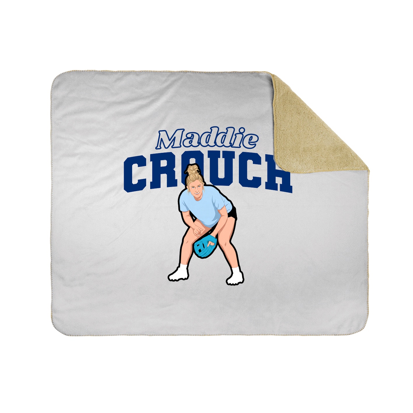 Throw Blanket — Name Arch in White