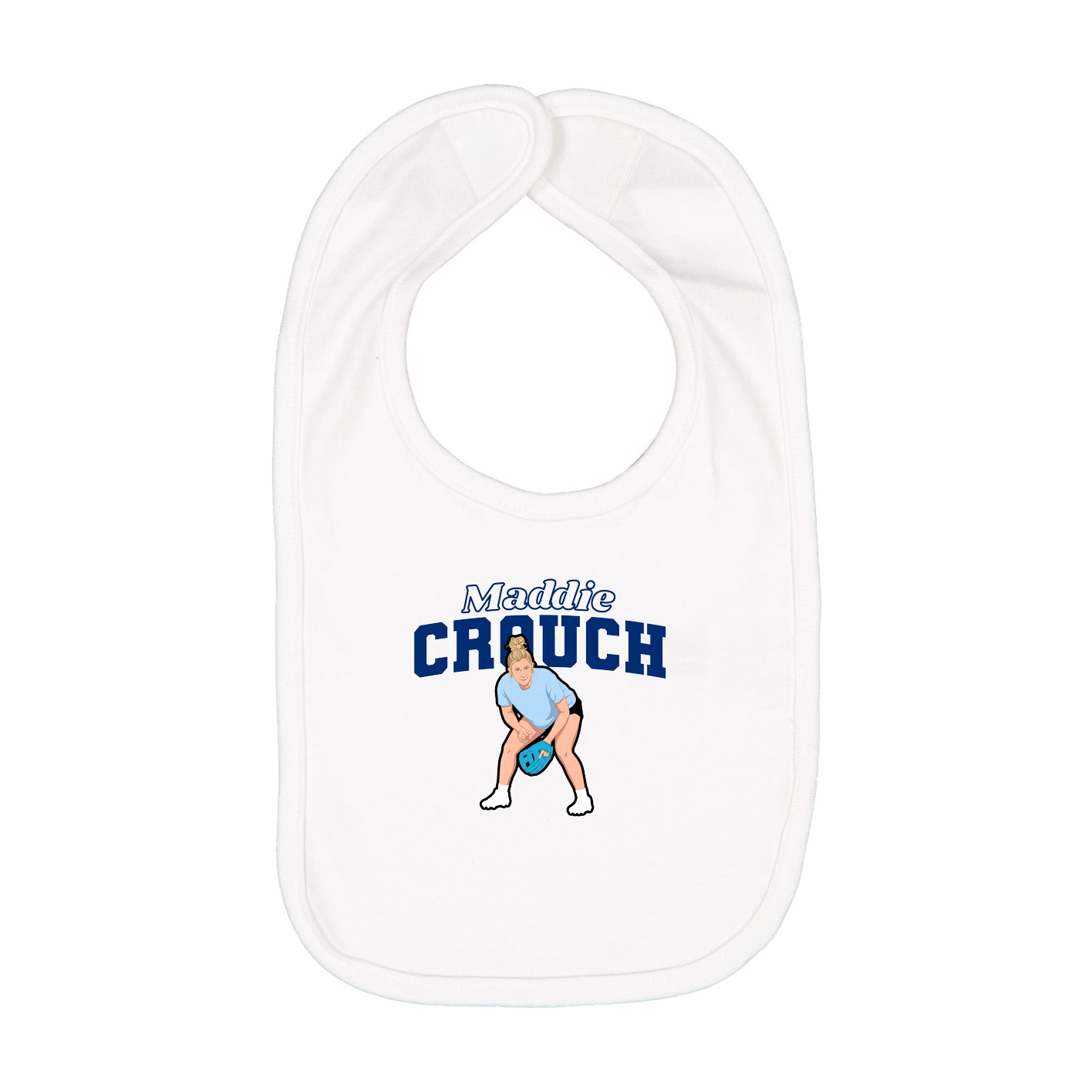 Infant Bib — Name Arch in White