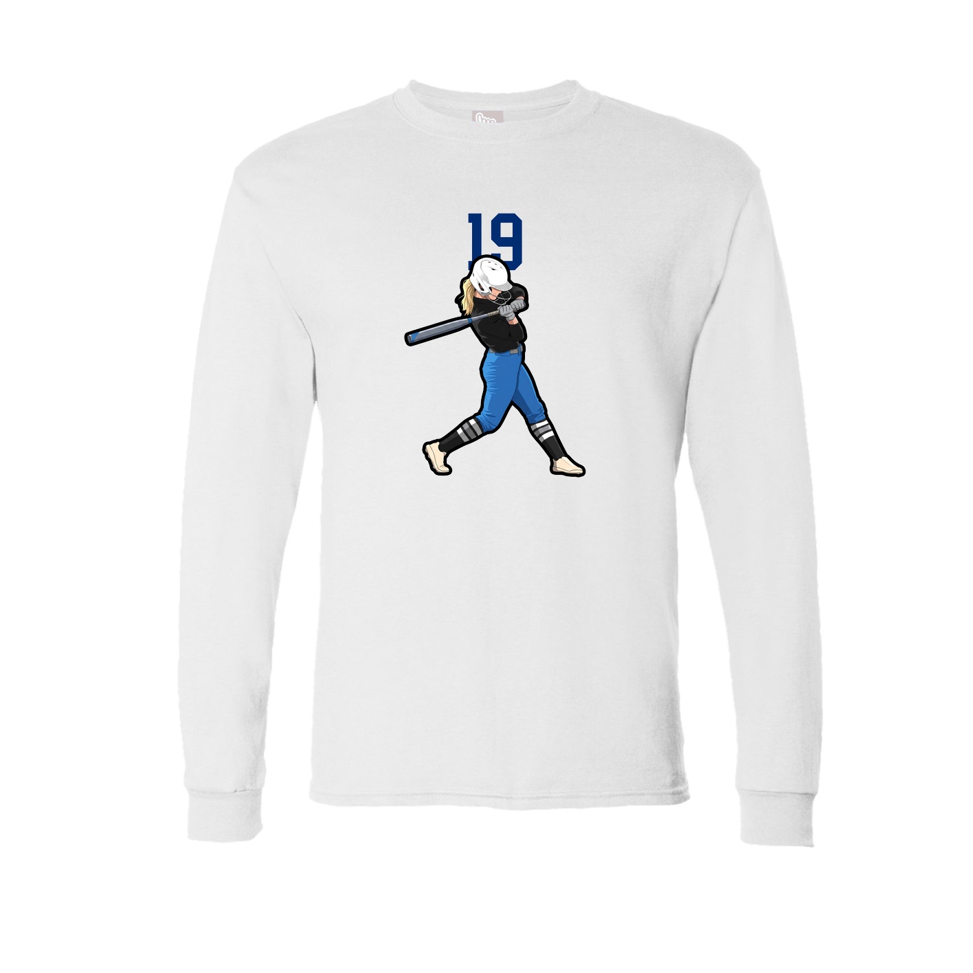 Long Sleeve Tee — Number Top in White