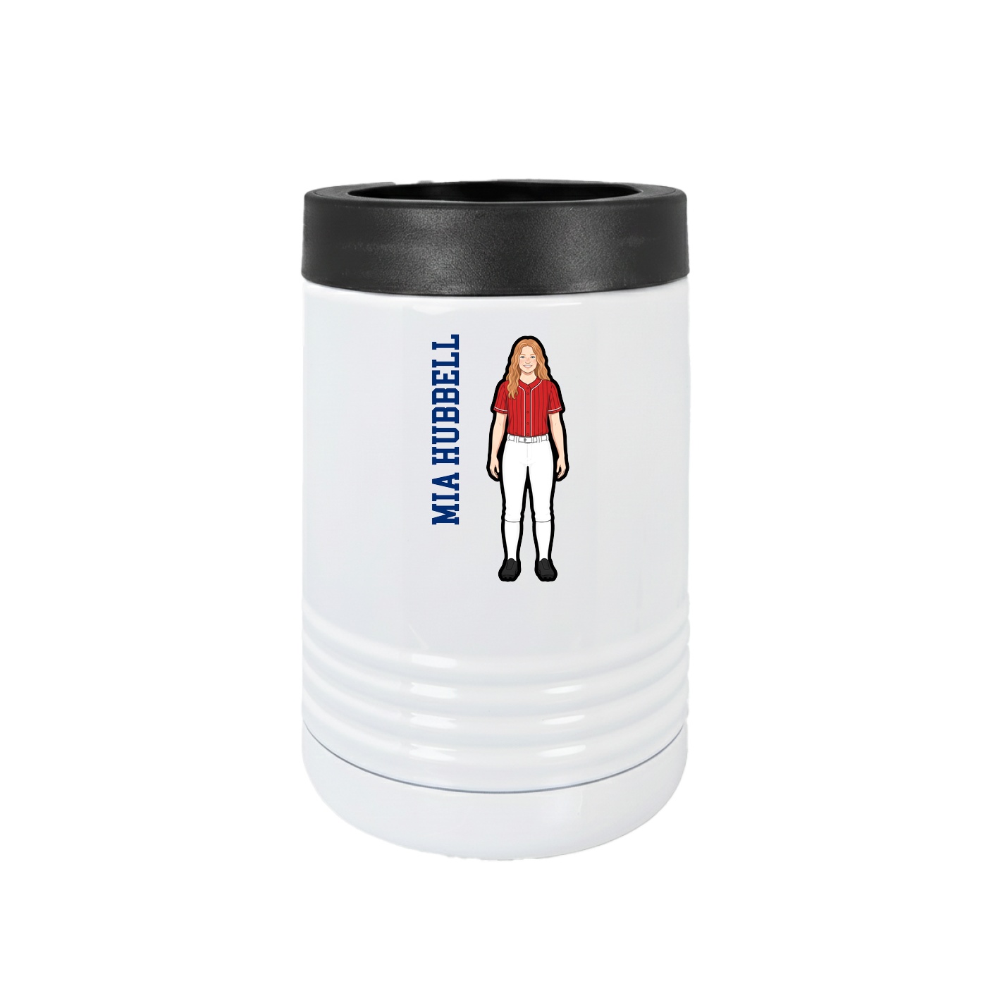 Beverage Holder — Name Vertical in White