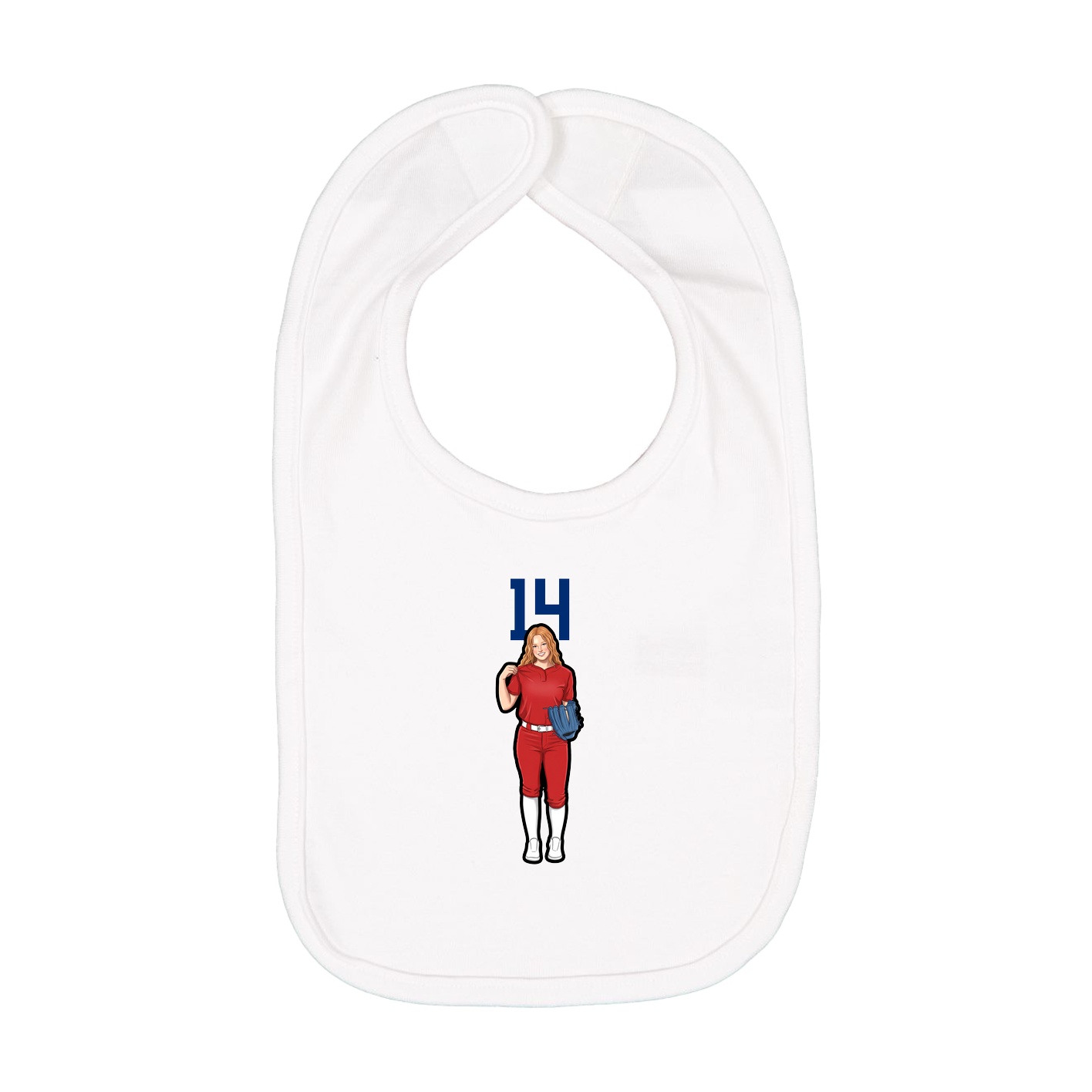 Infant Bib — Number Top in White
