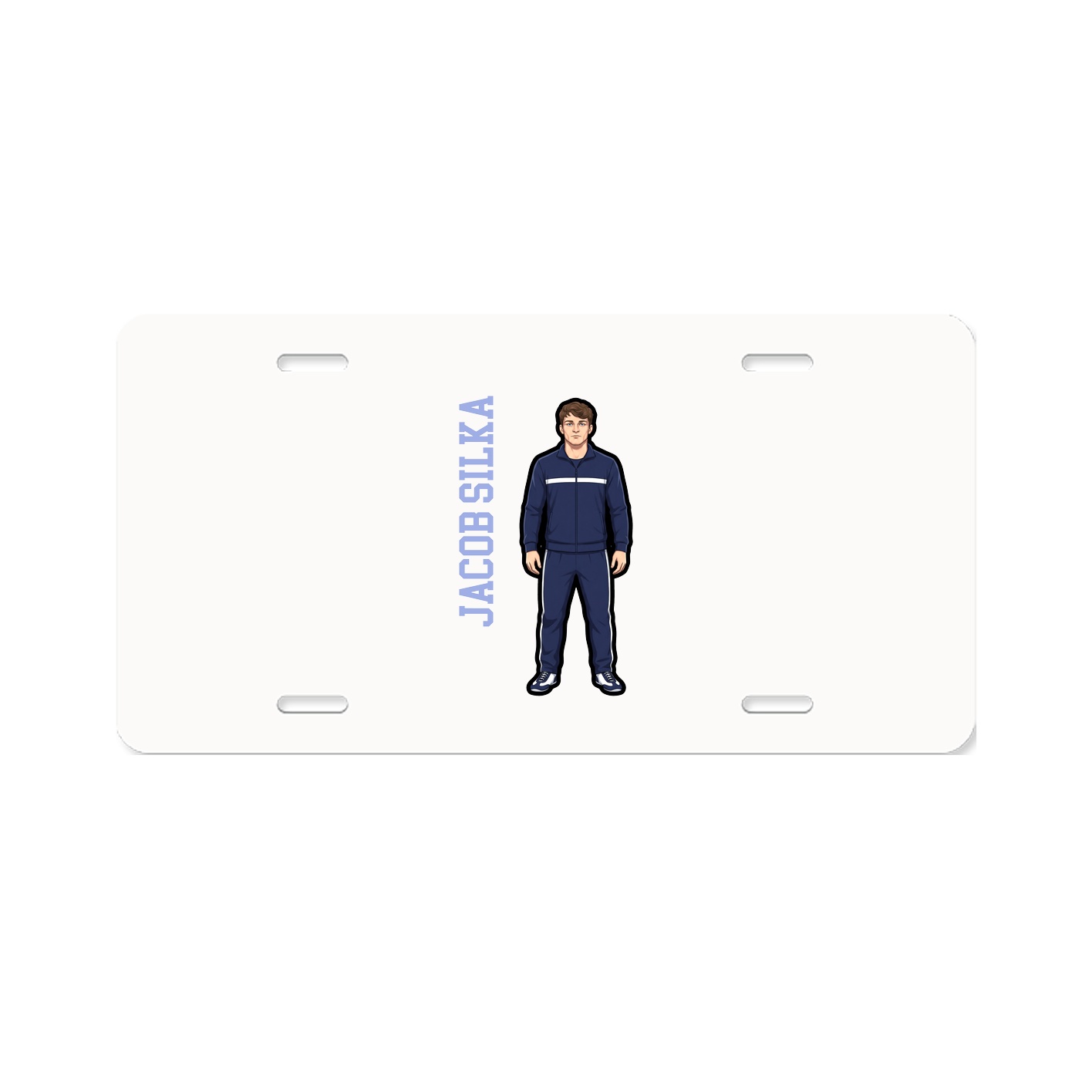 License Plate — Name Vertical in Classic