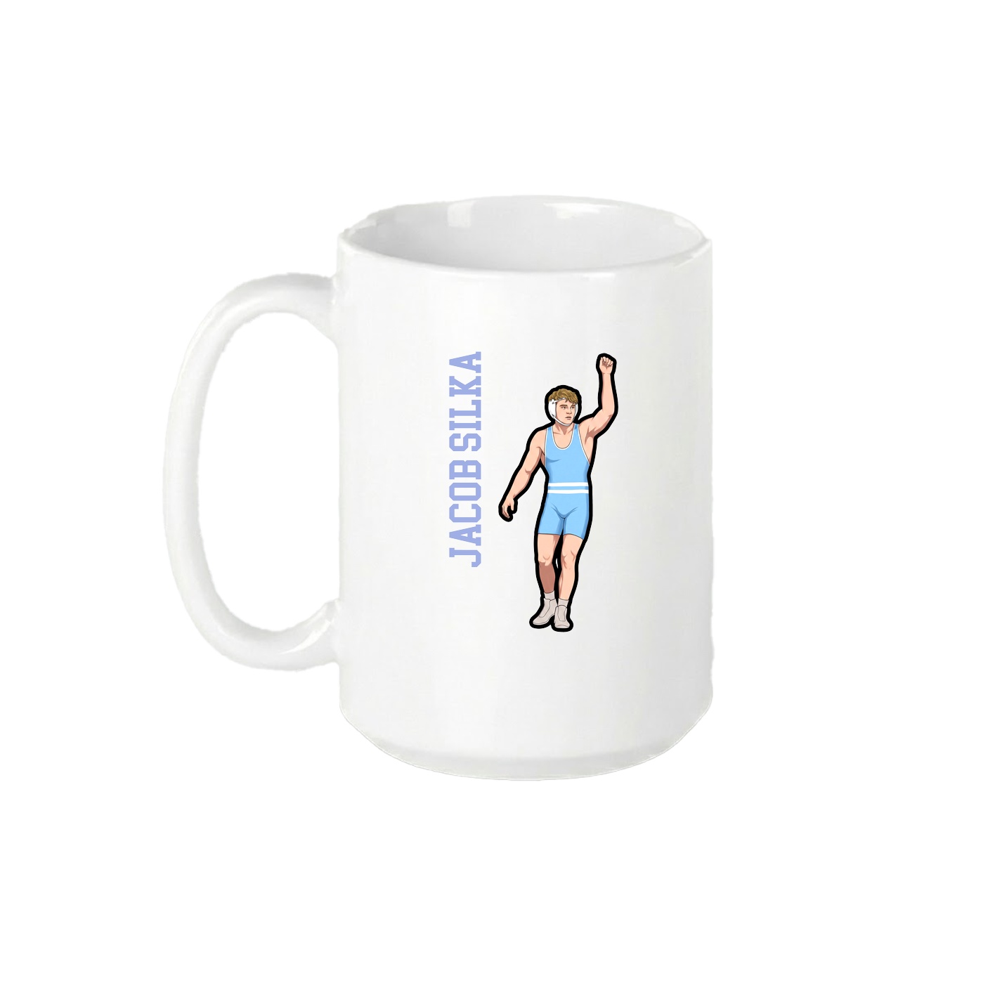 15oz Coffee Mug — Name Vertical in White