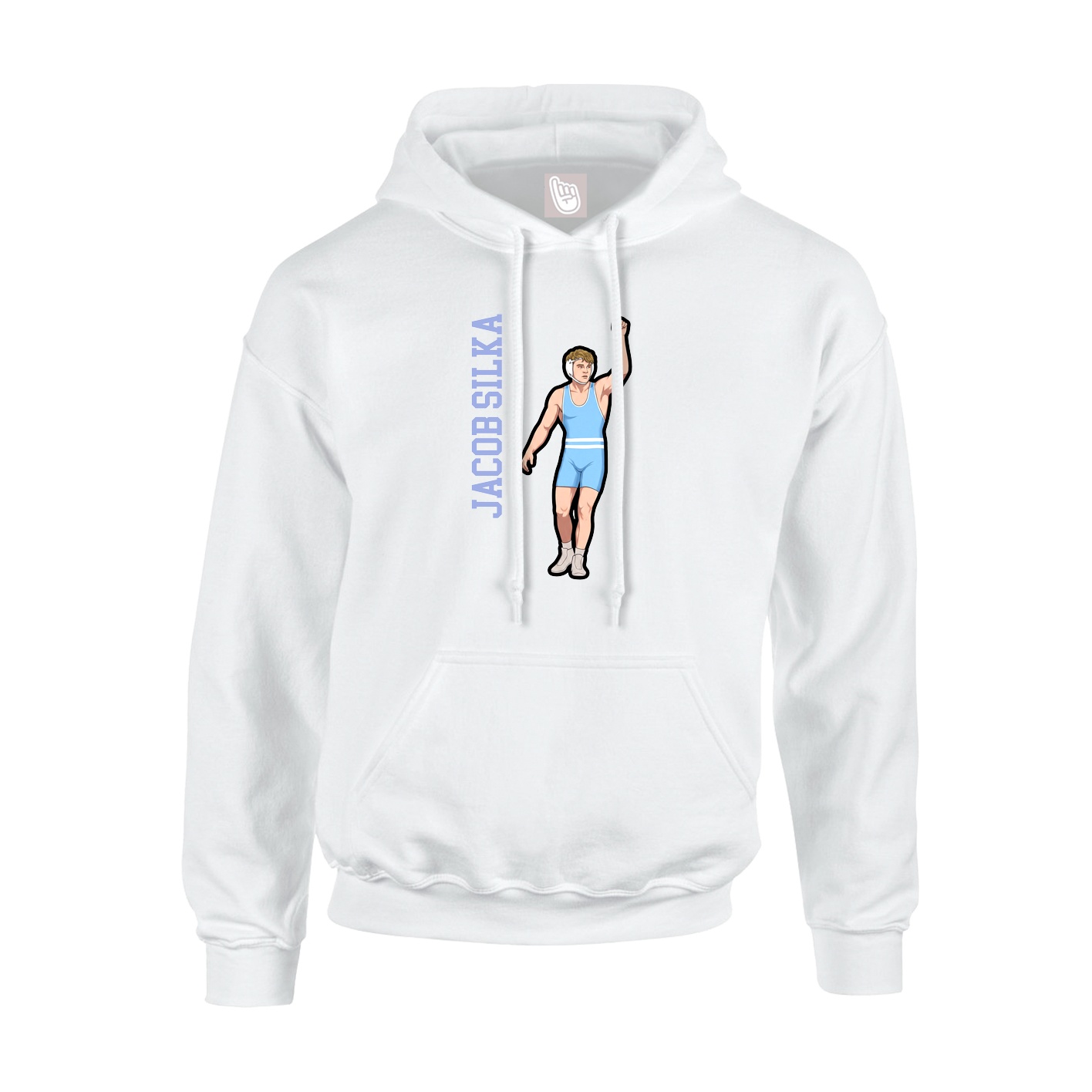 Youth Hoodie — Name Vertical in White