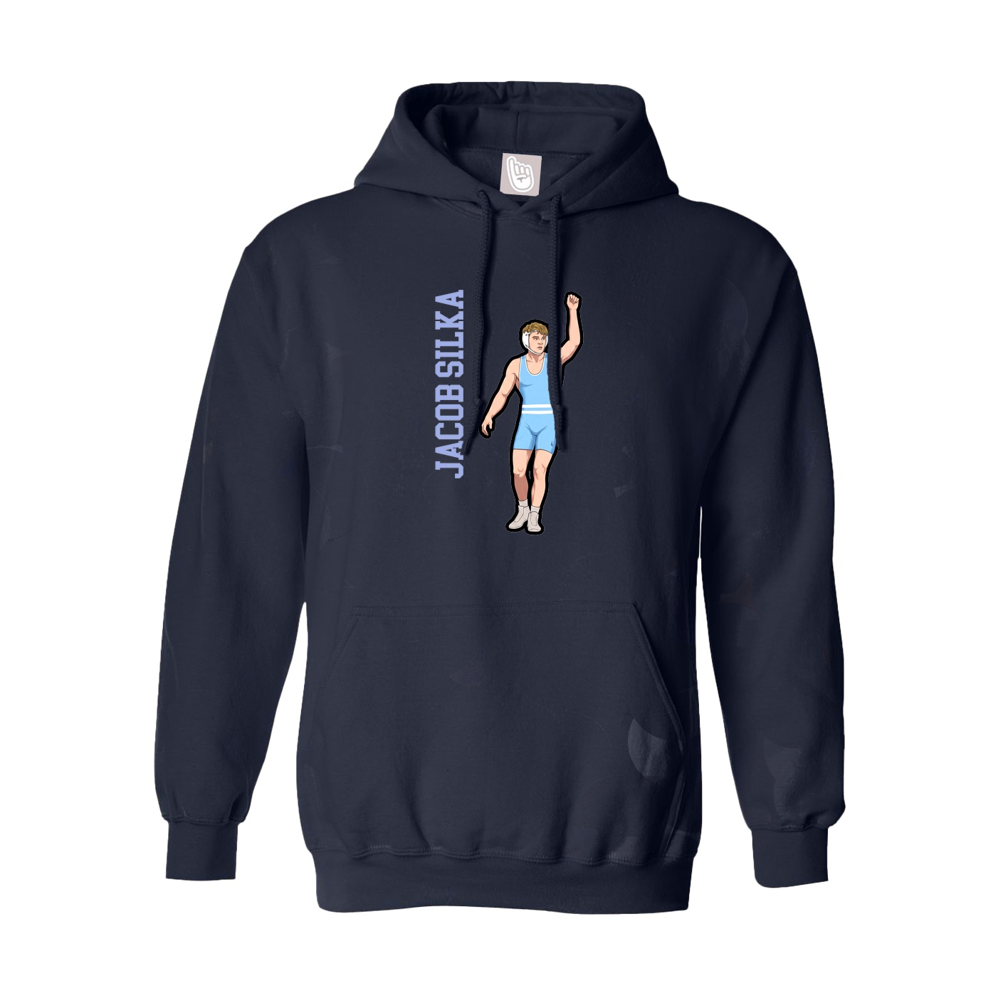 Youth Hoodie — Name Vertical in Navy
