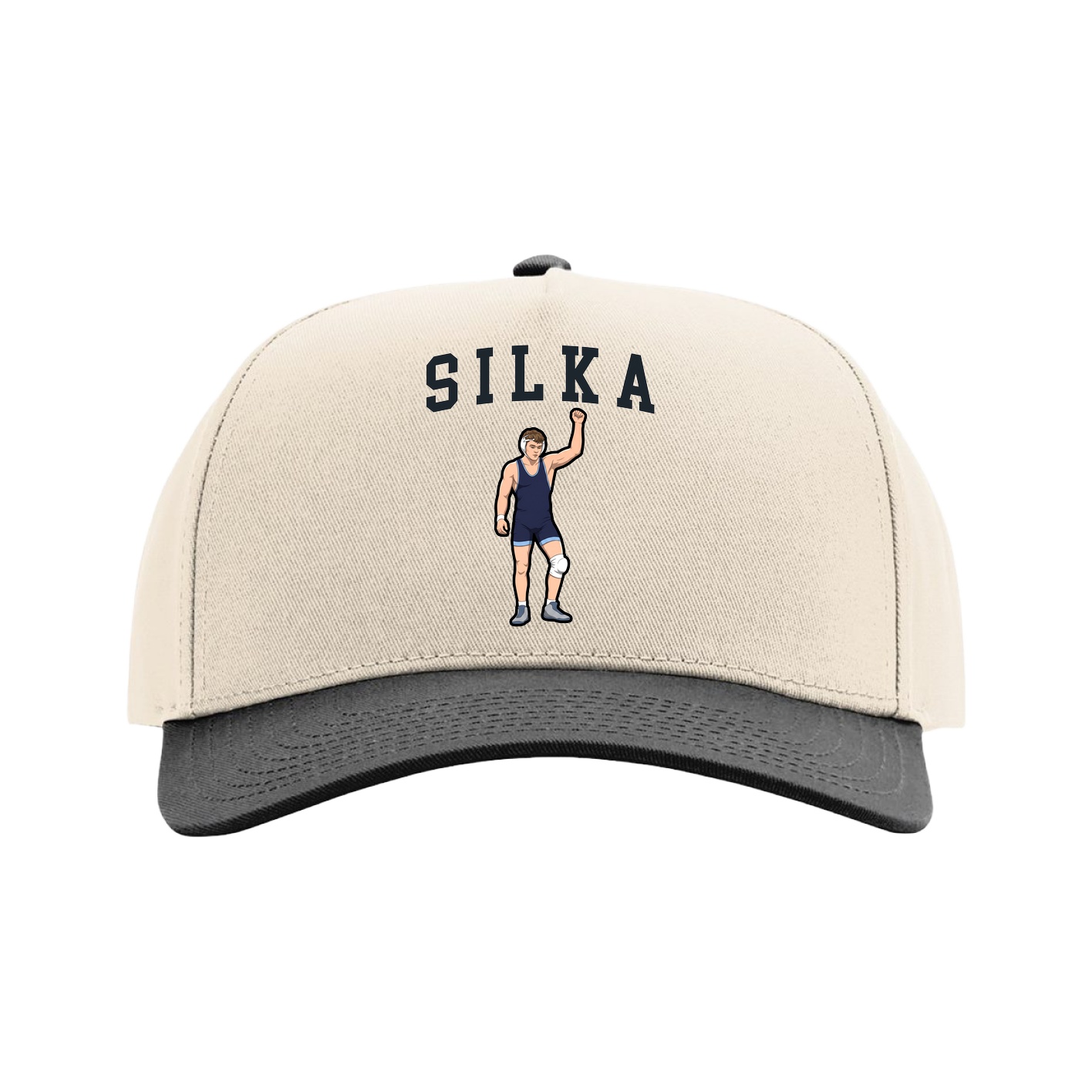 Full Fabric Five-Panel Champ Cap — Shirsey in Cream/Black