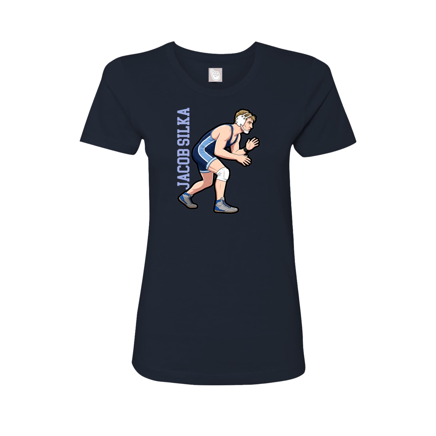 Womens Tee — Name Vertical in Navy