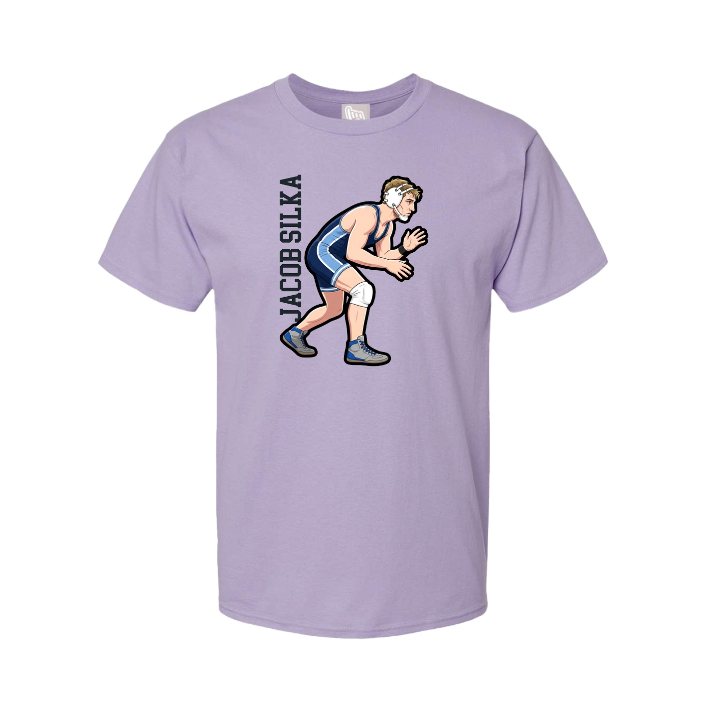 Youth Tee — Name Vertical in Purple