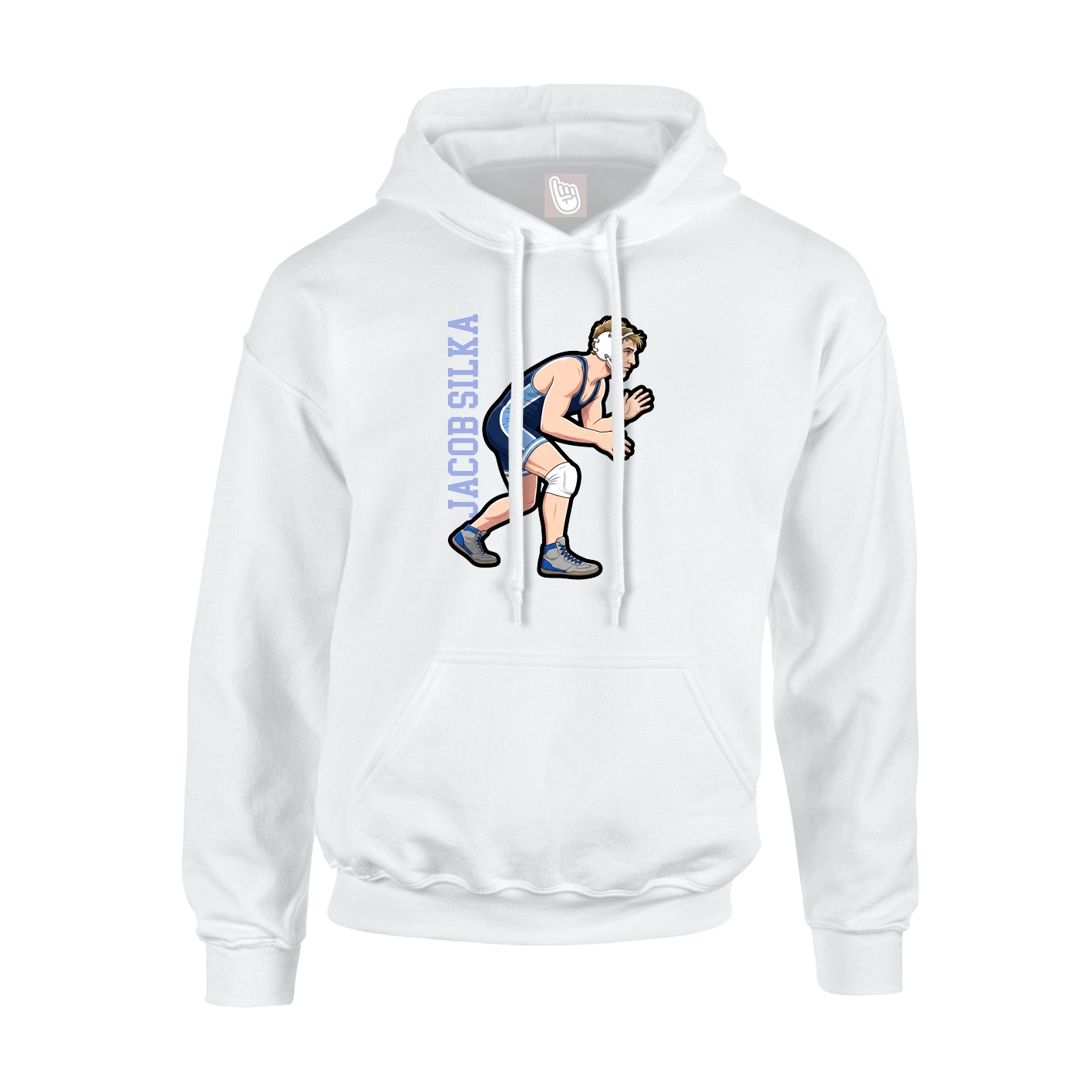 Youth Hoodie — Name Vertical in White