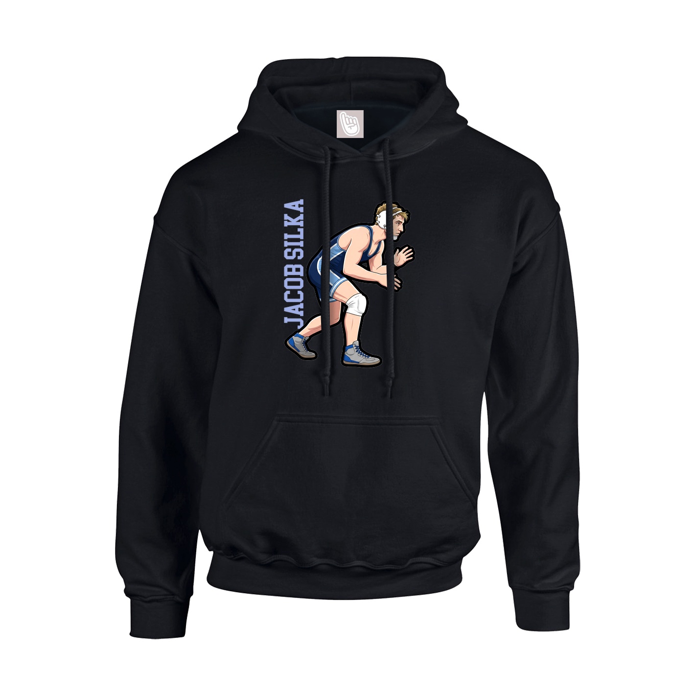 Youth Hoodie — Name Vertical in Black