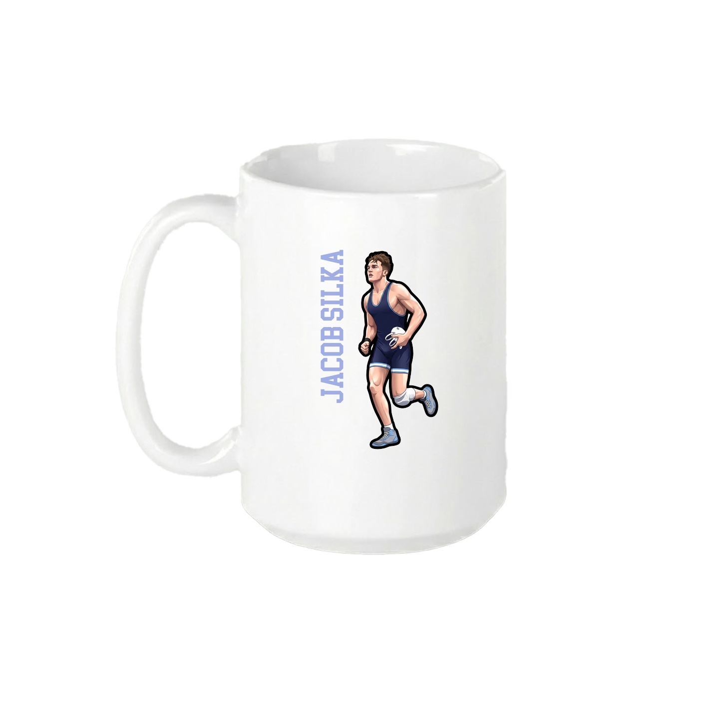 15oz Coffee Mug — Name Vertical in White