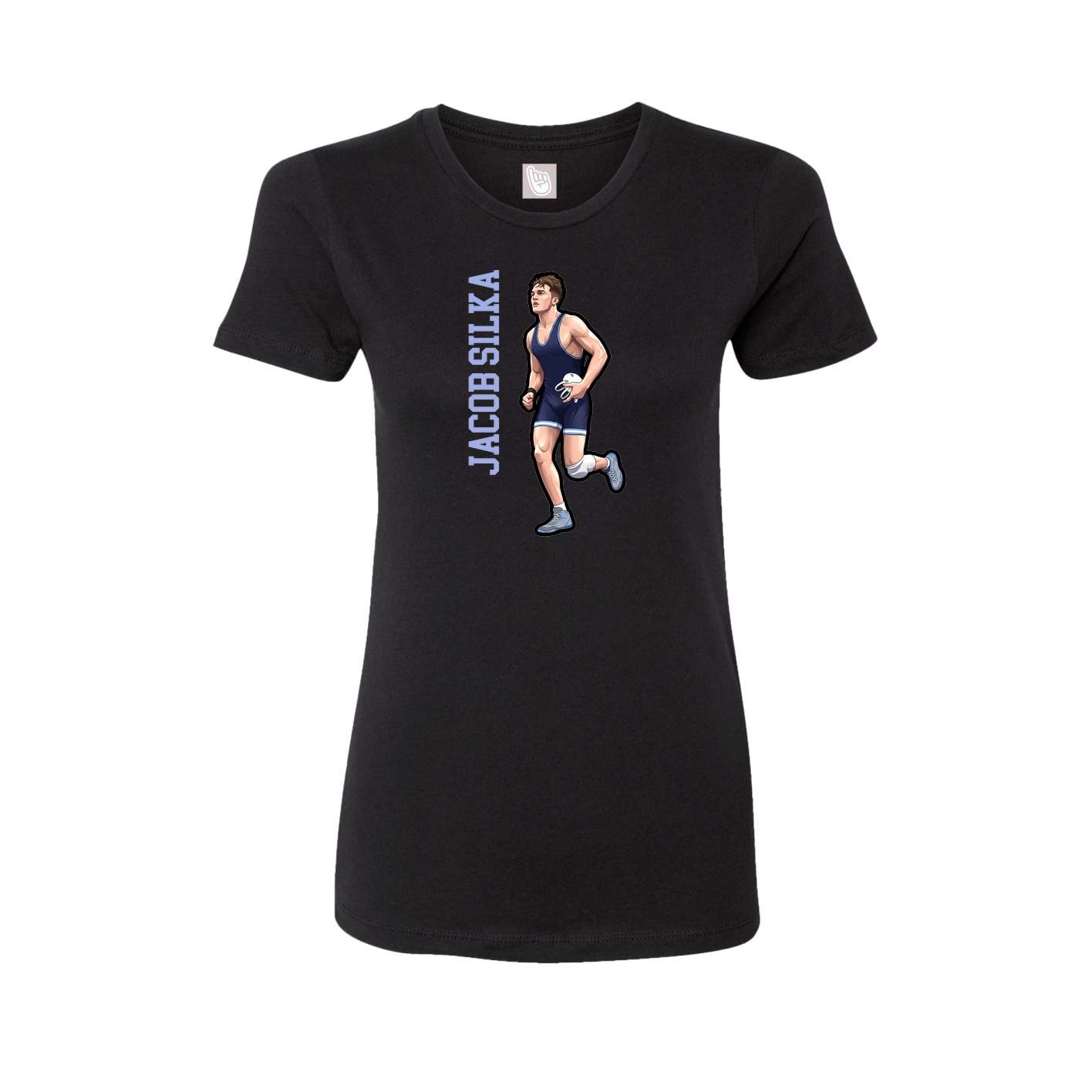 Womens Tee — Name Vertical in Black