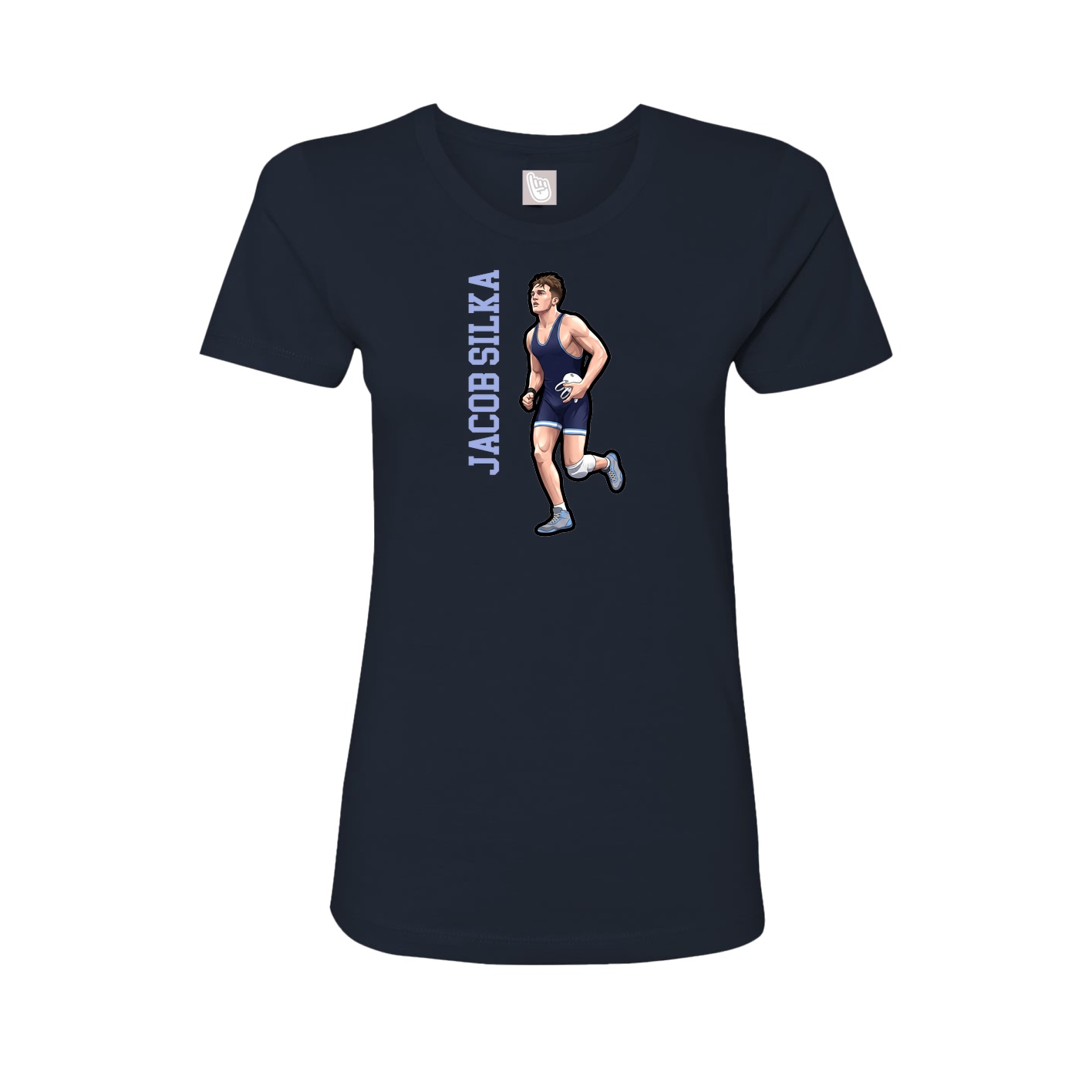 Womens Tee — Name Vertical in Navy