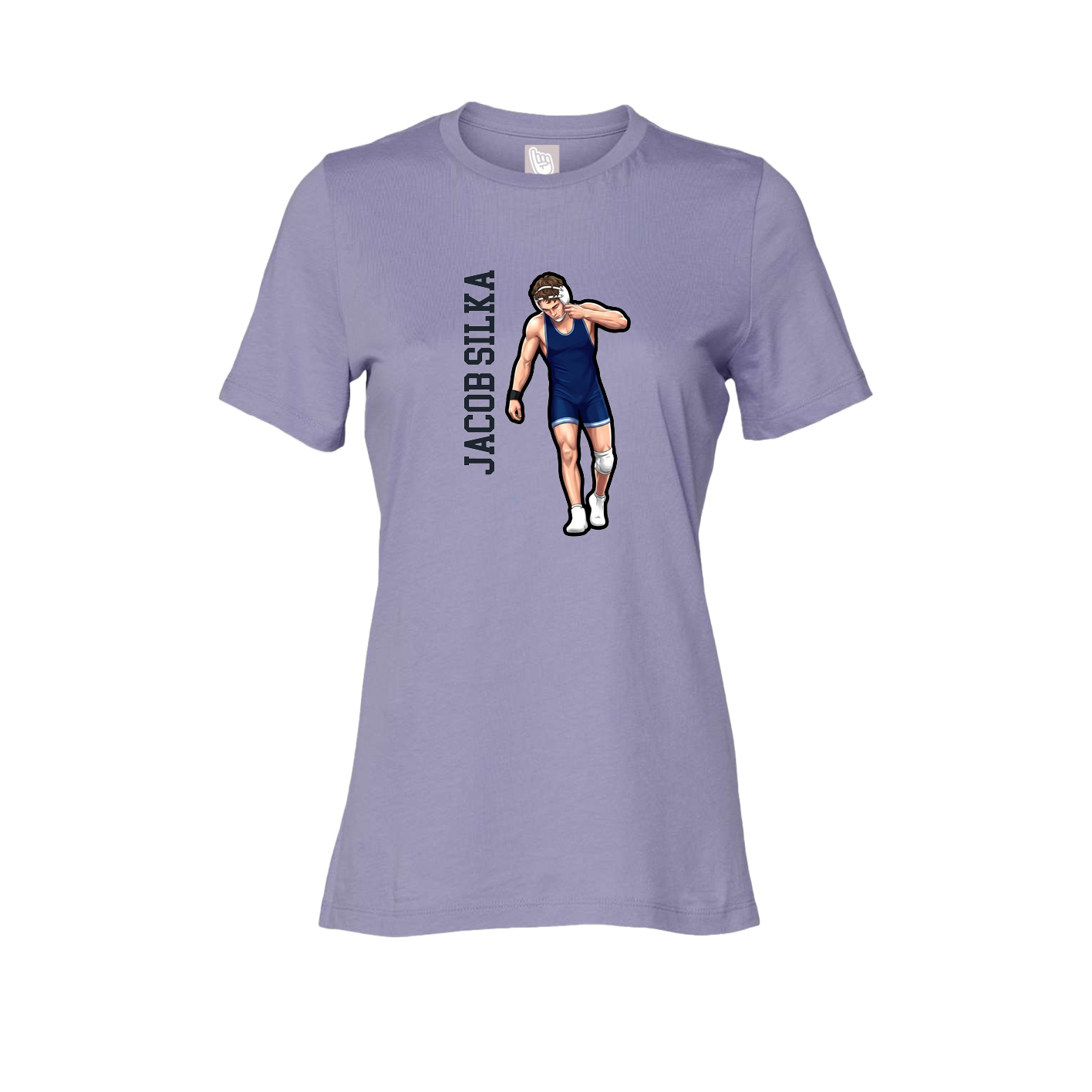 Womens Tee — Name Vertical in Purple