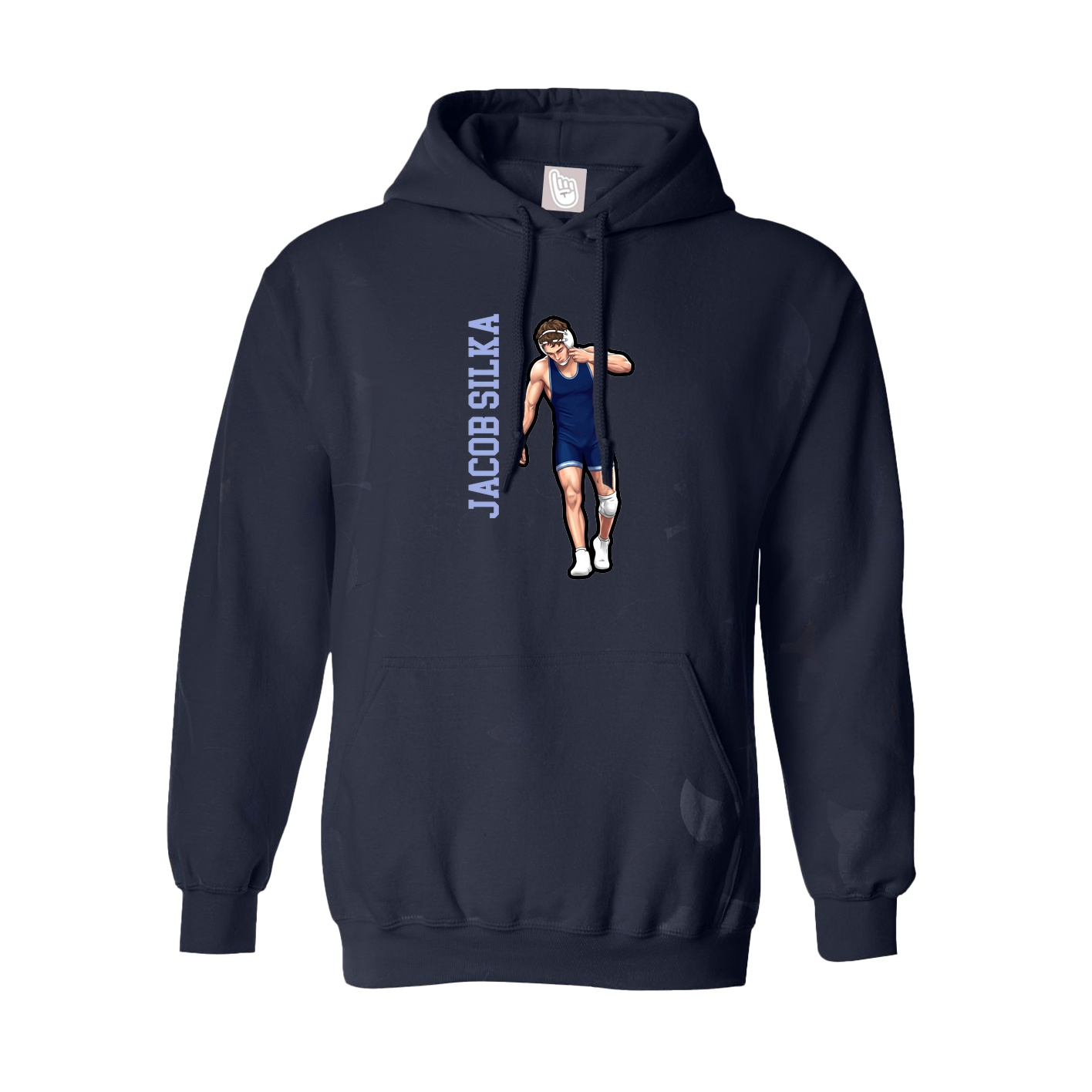 Hoodie — Name Vertical in Navy