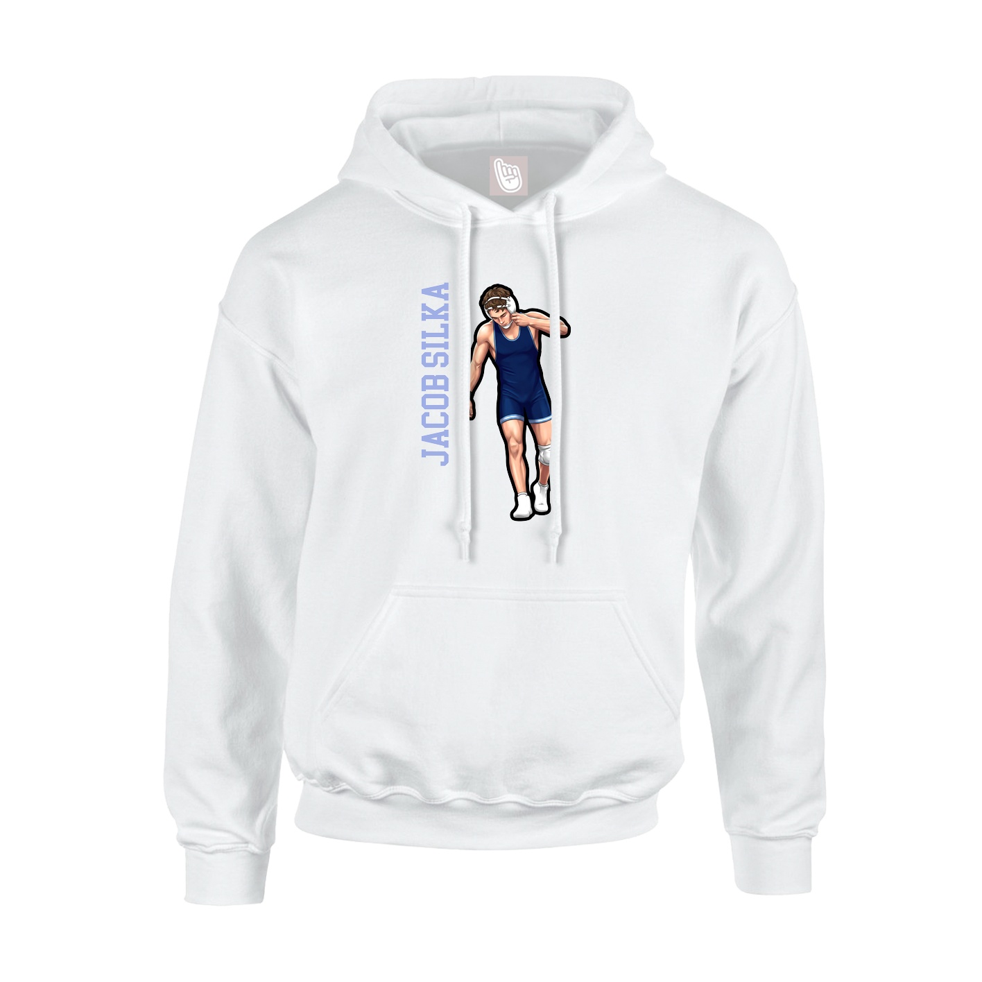 Youth Hoodie — Name Vertical in White