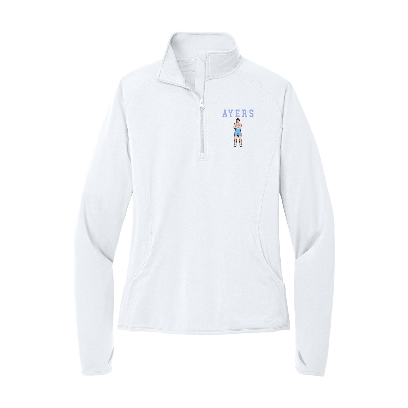 Women's Q-Zip Pullover — Shirsey in White