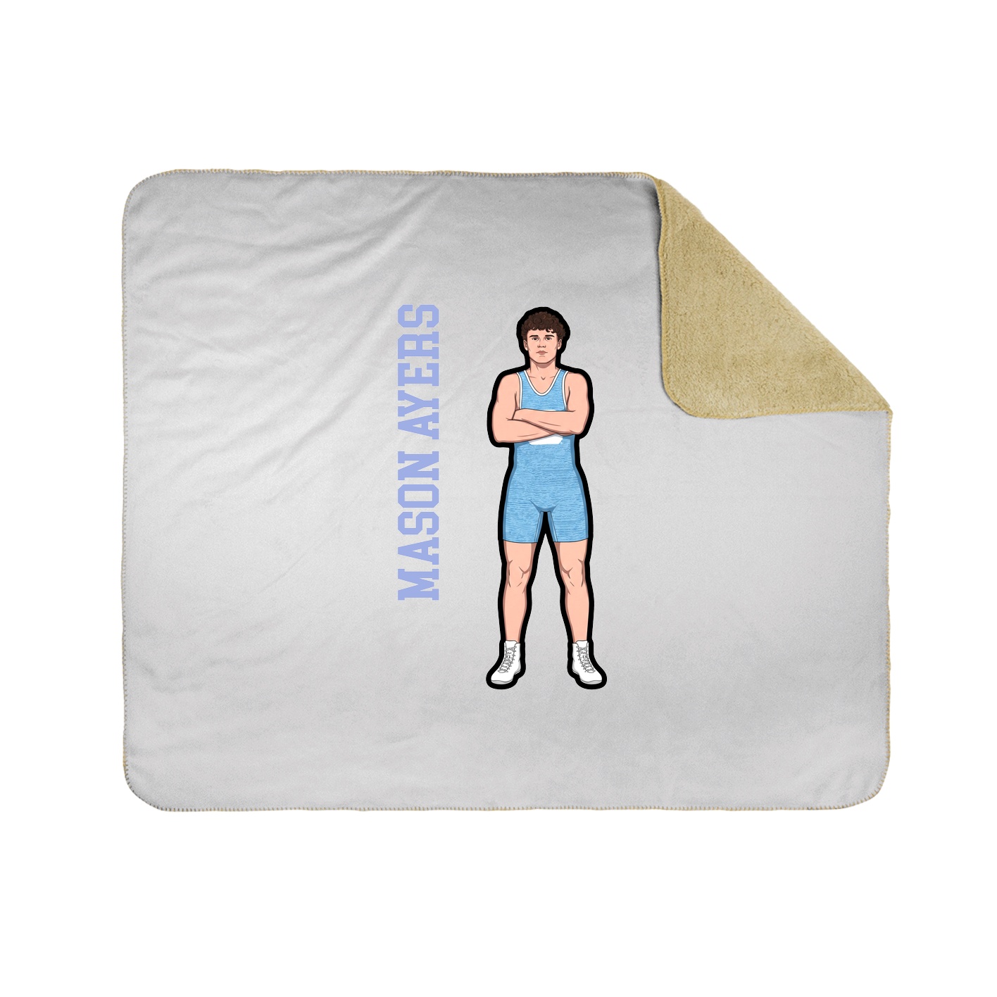 Throw Blanket — Name Vertical in White